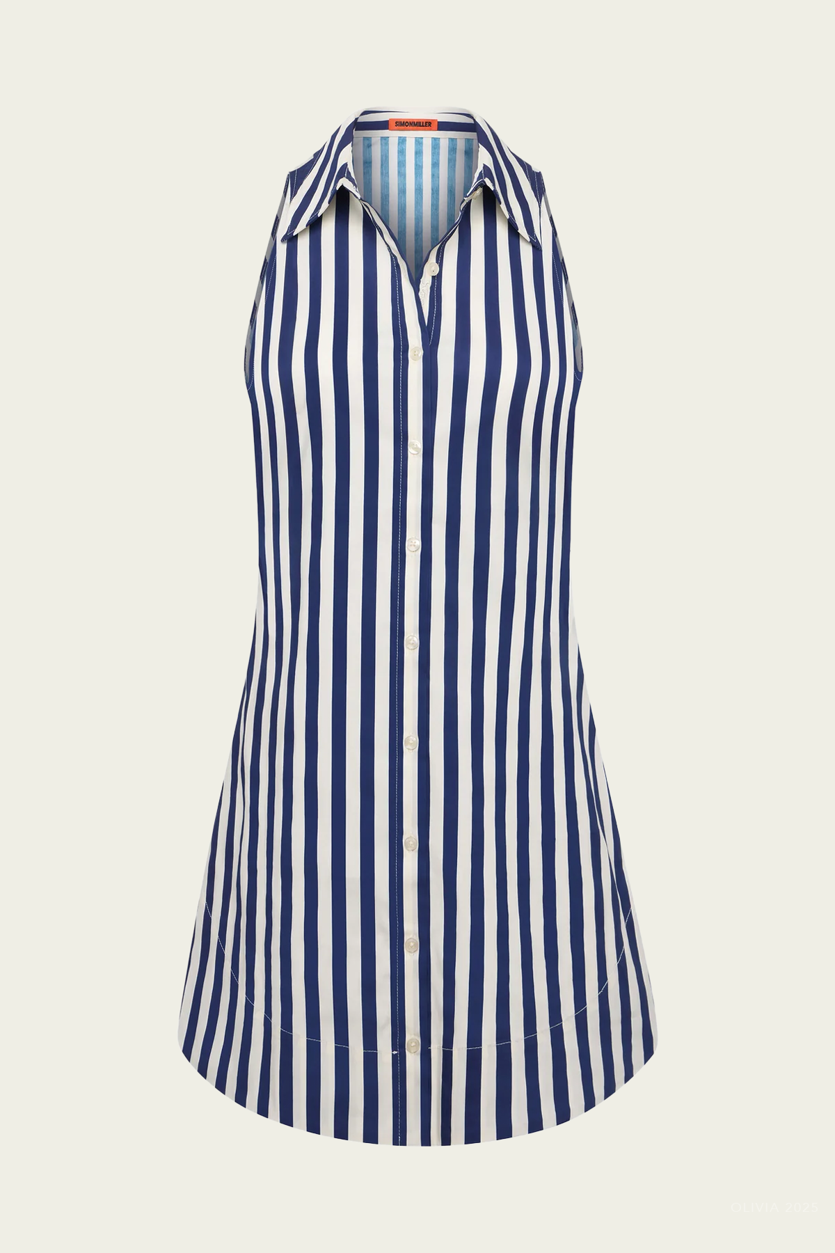 Loch Sleeveless Mini Dress in Navy Cream