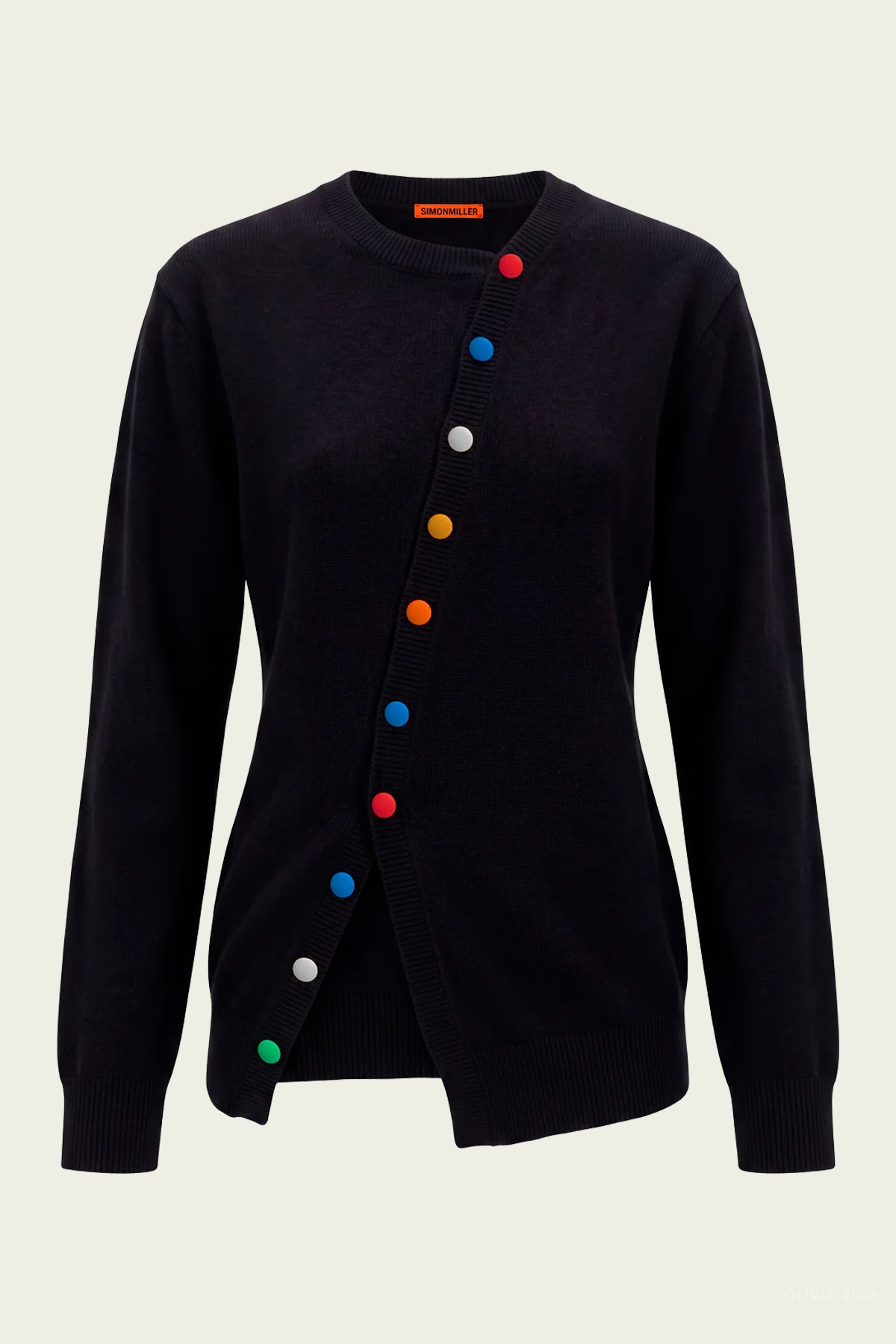 Ada Asymmetrical Cardigan in Black Multi