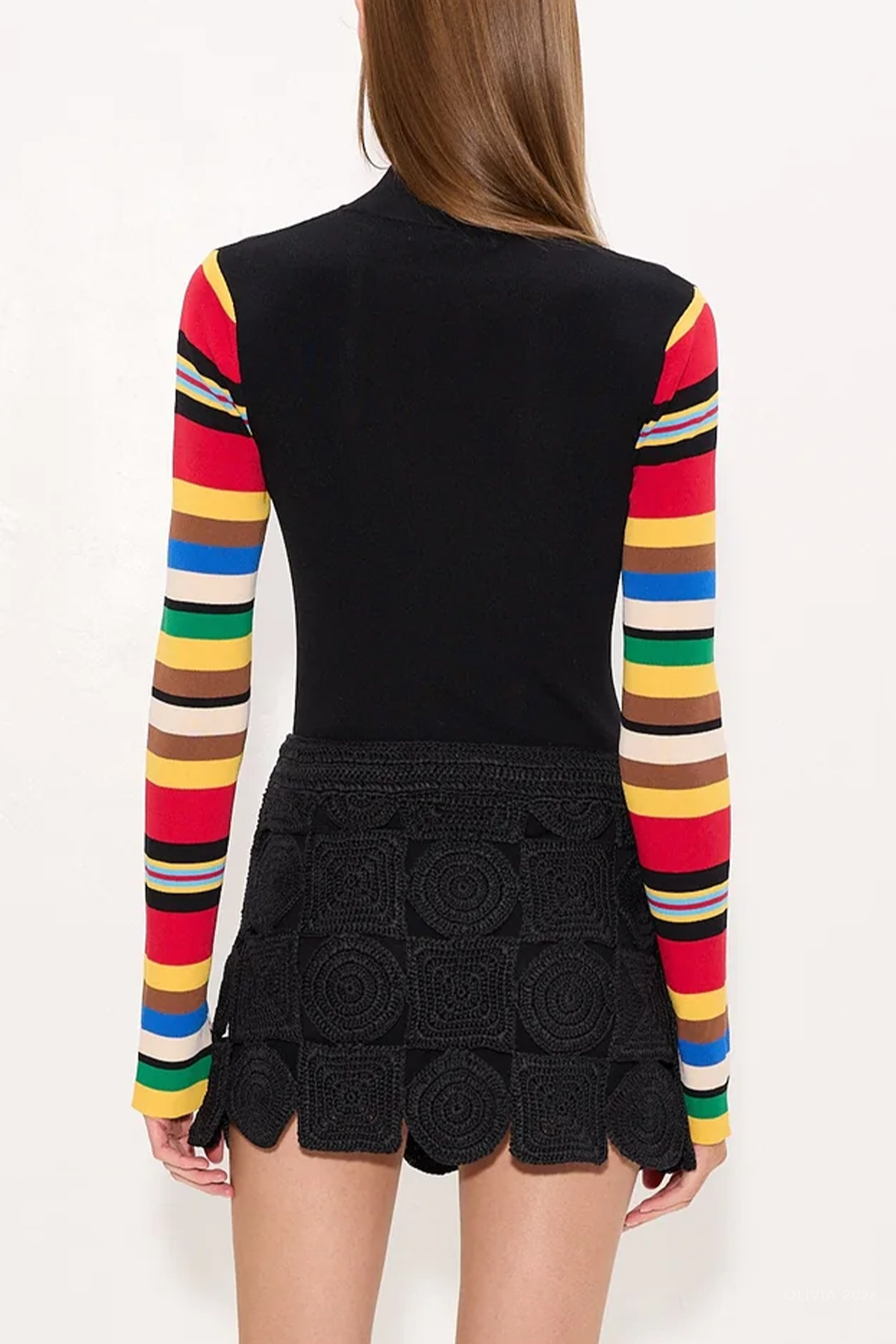 Adri Knit Top in Black Multi Stripe