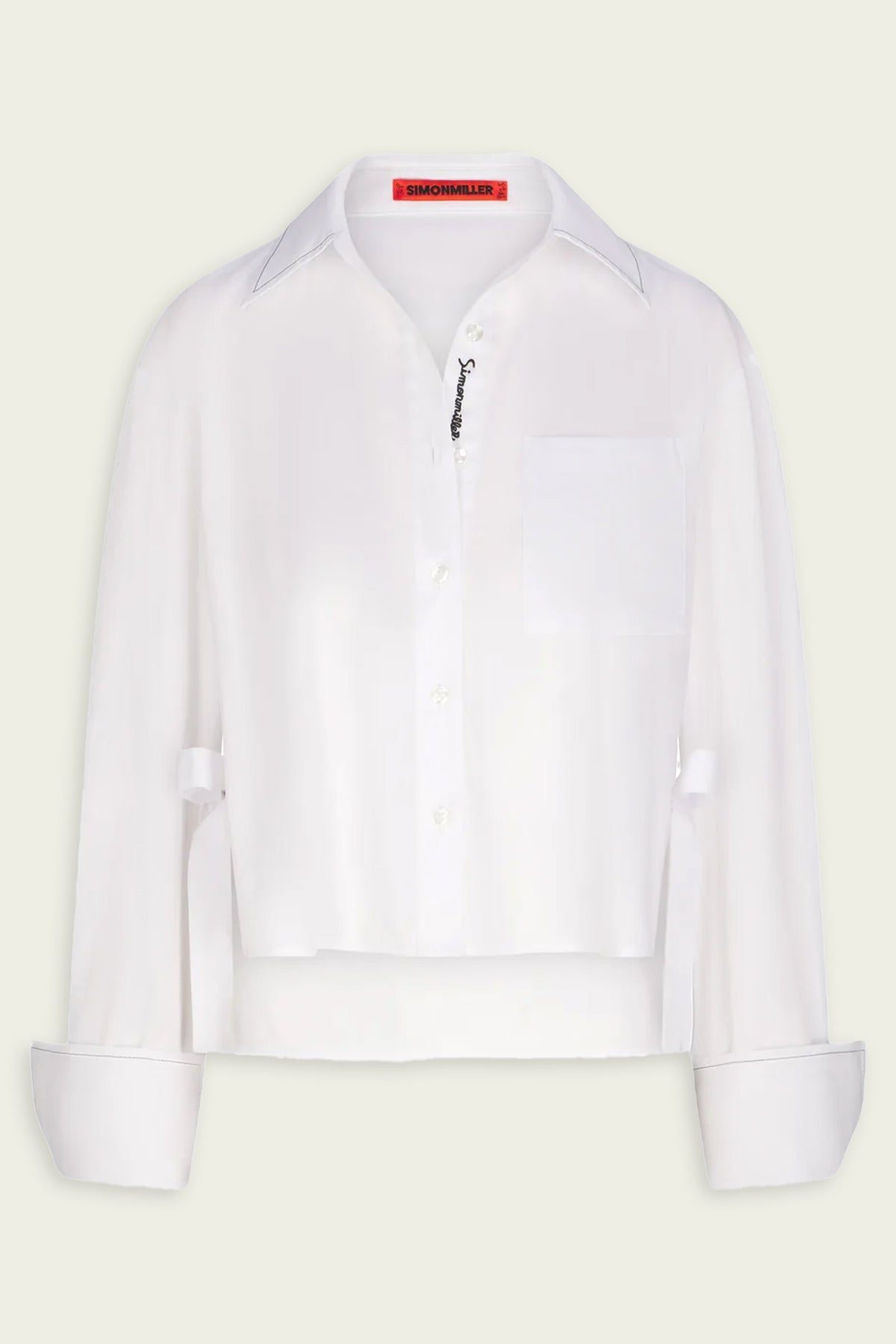 Ayre Cropped Poplin Top in Macadamia