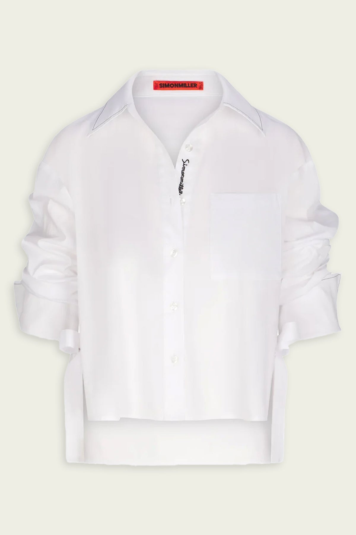 Ayre Cropped Poplin Top in Macadamia