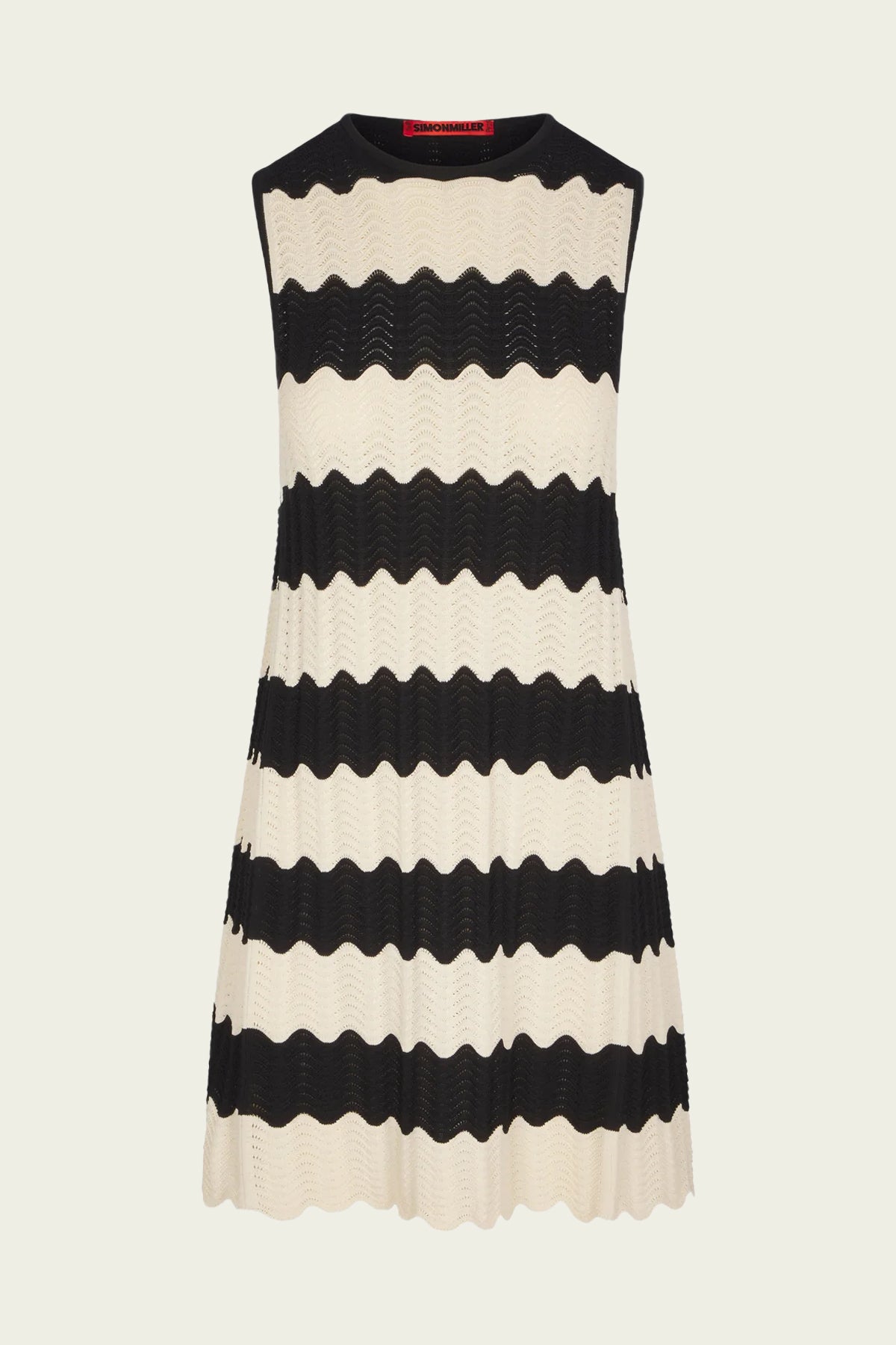 Moji Knit Mini Dress in Black Macadamia Wave