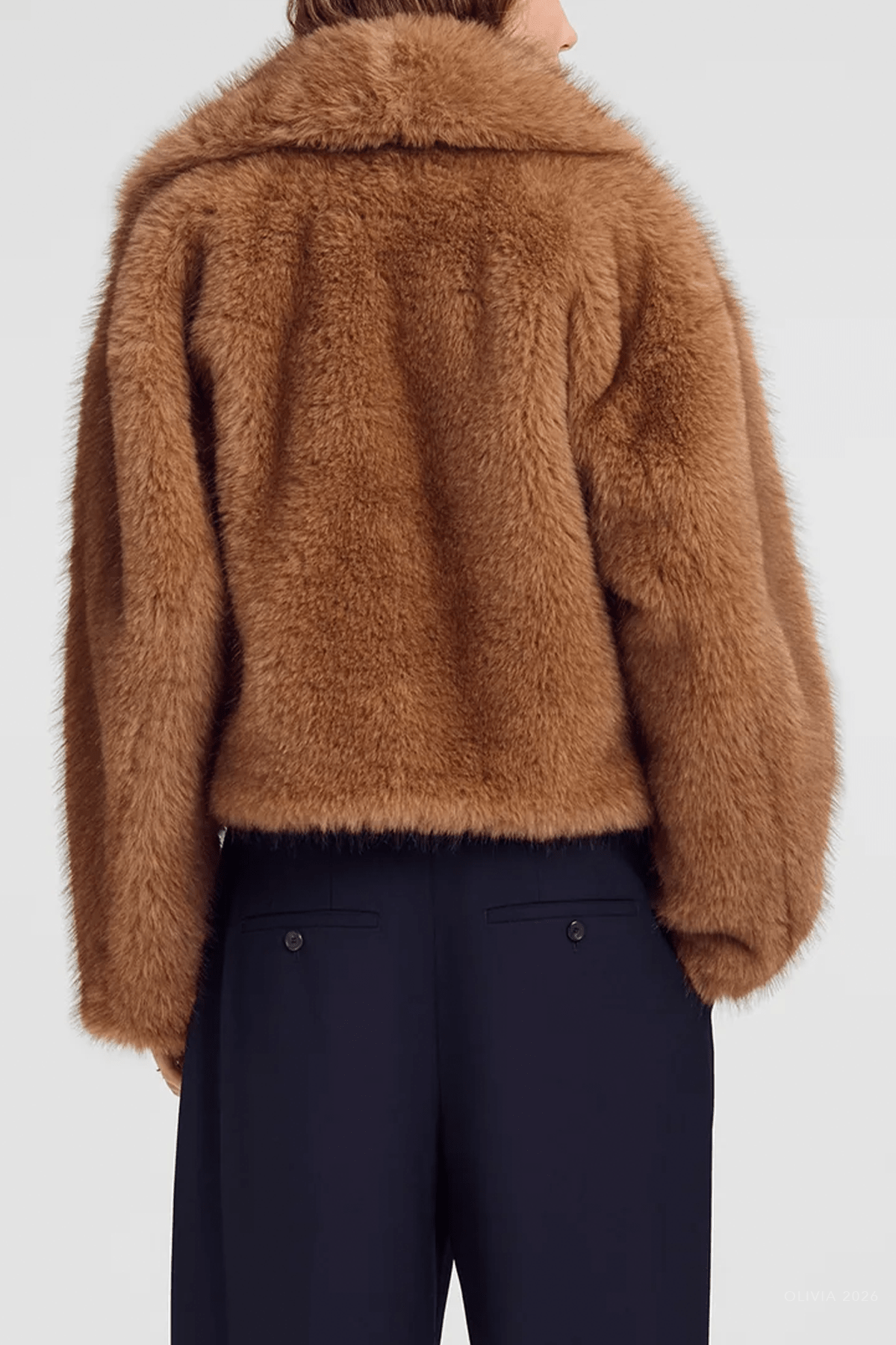 Solange Faux Fur Jacket in Tan Alpaca - shop-olivia.com