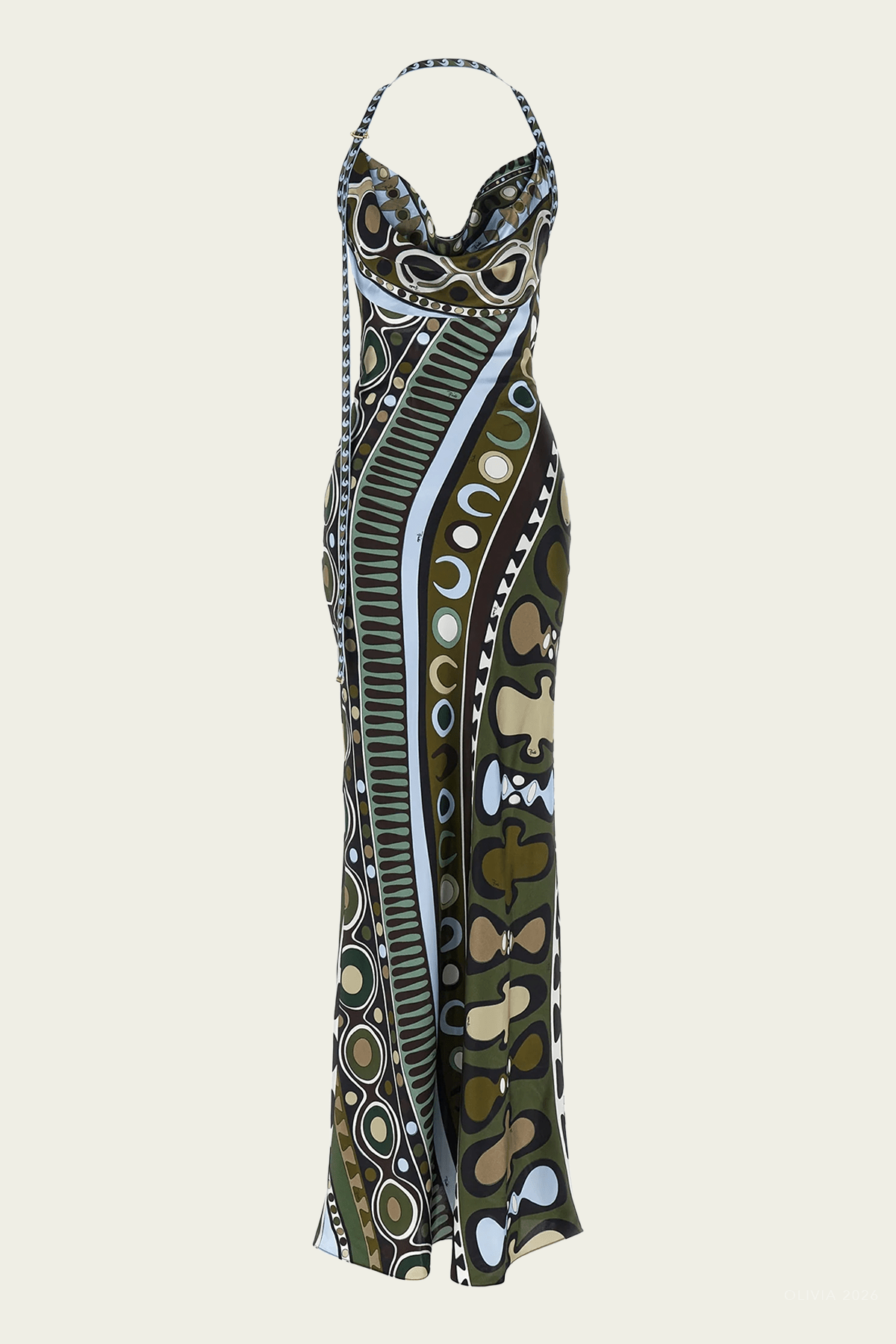 pucci satin dress Printed satin maxi dress - multi
