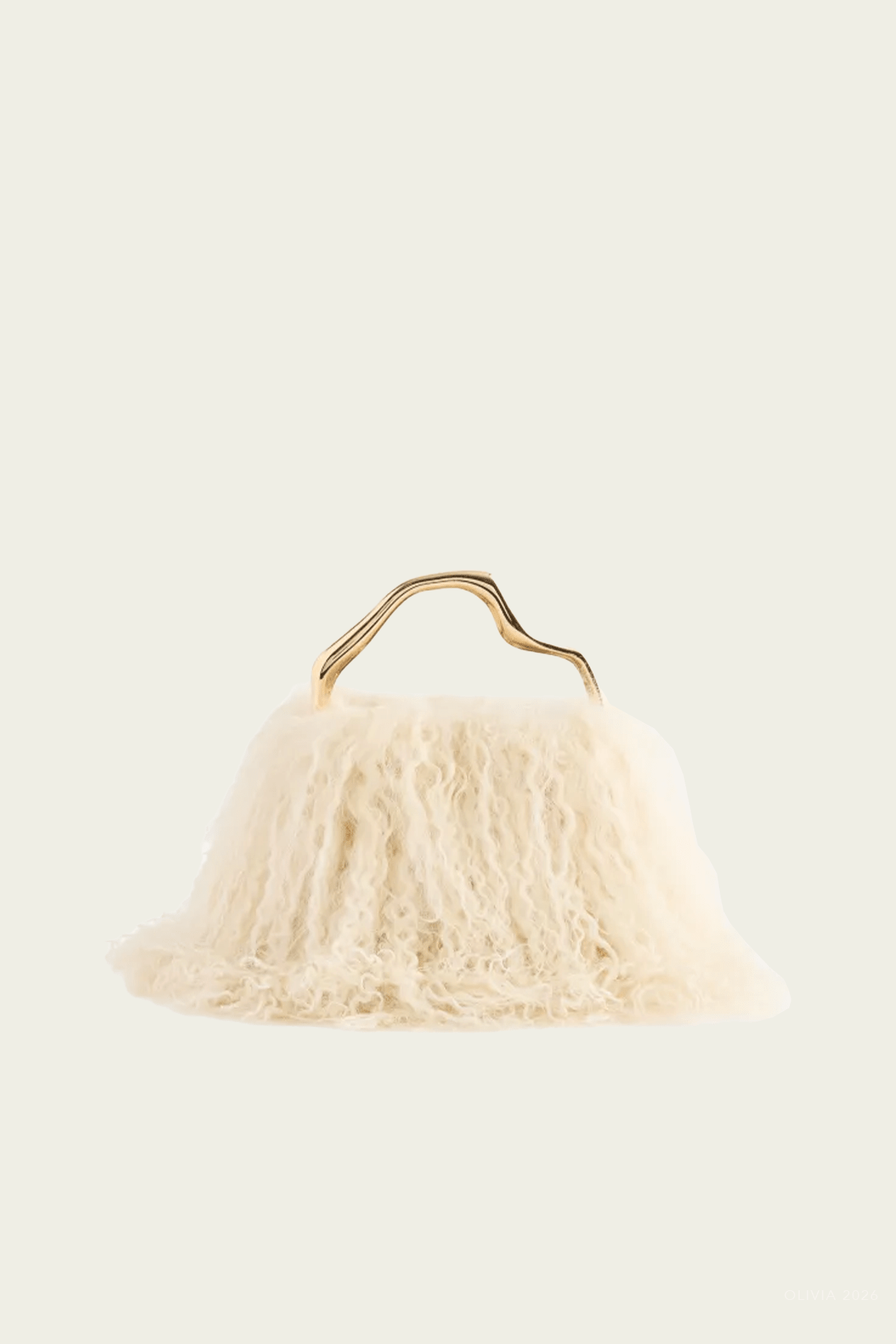 Solene Mini Bag in Natural Shearling - shop-olivia.com