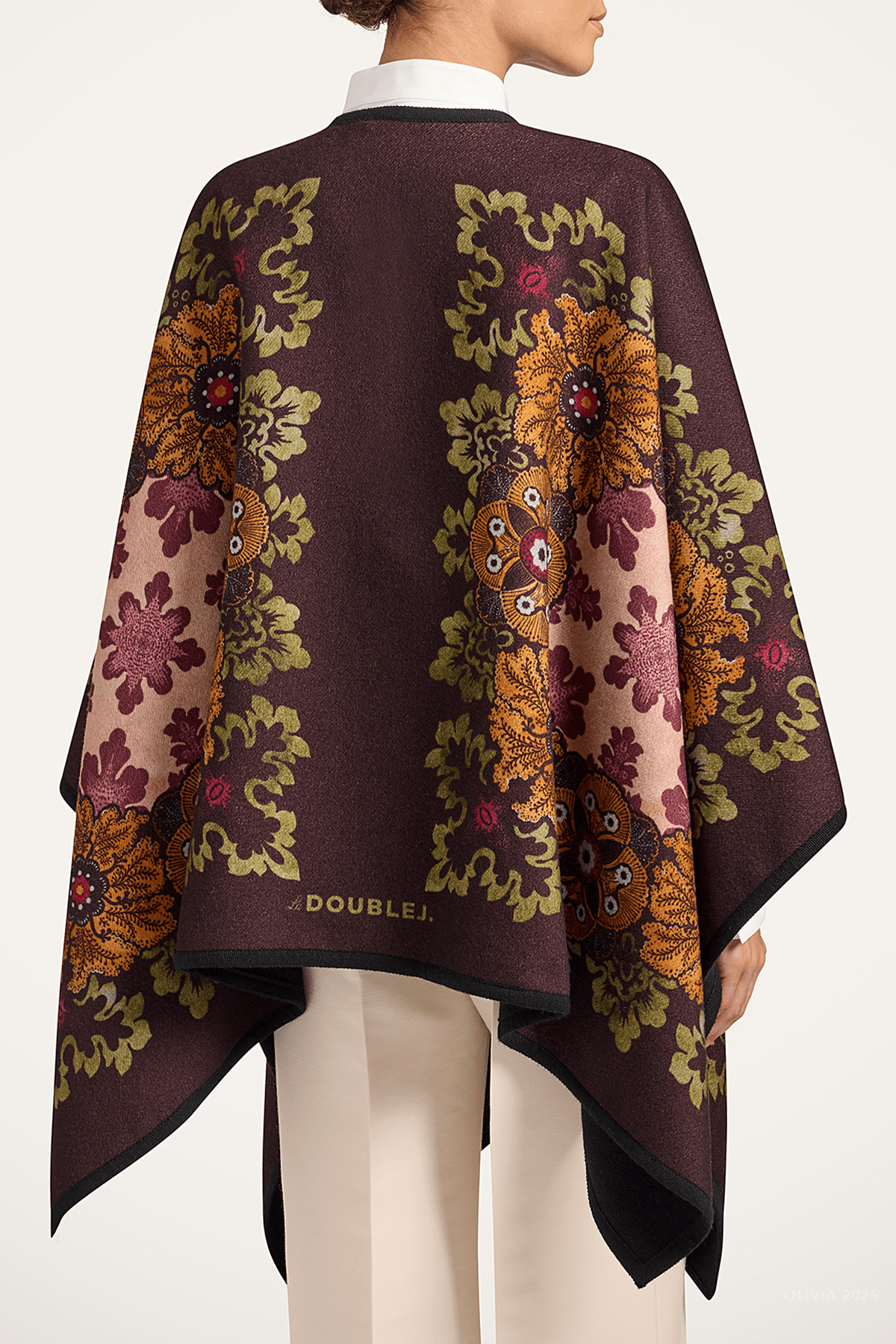 Soul Poncho in Bounty Placée Burgundy - shop - olivia.com