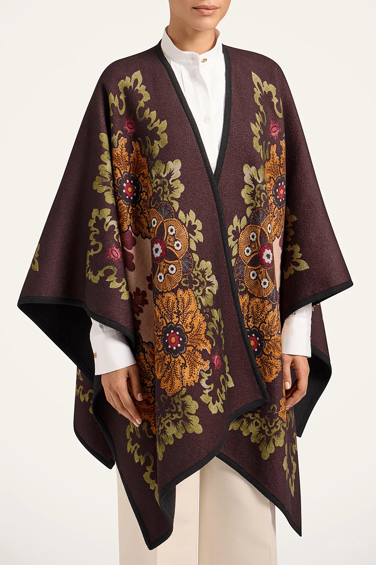 Soul Poncho in Bounty Placée Burgundy - shop - olivia.com