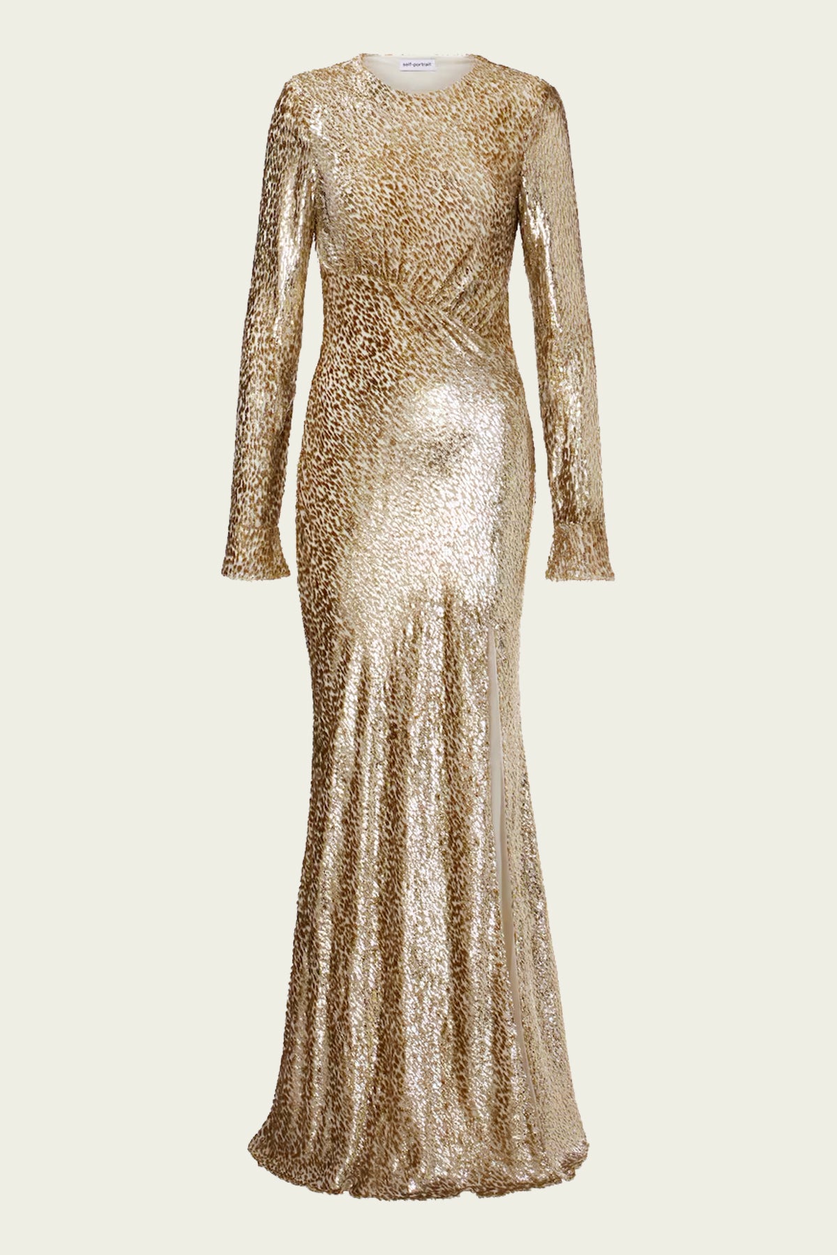 Gold Fil Coupe Maxi Dress