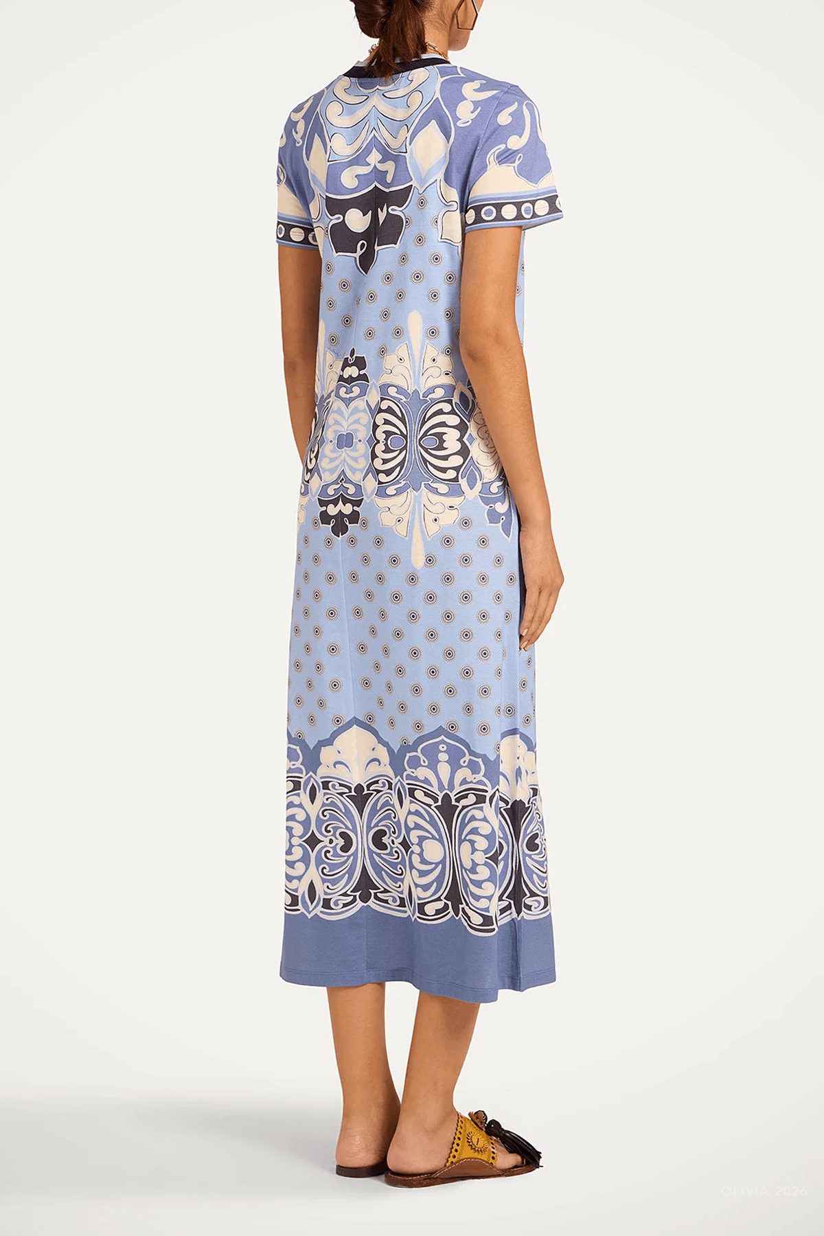 Sporty Swing Dress in Cocoon Placée Blue - shop-olivia.com