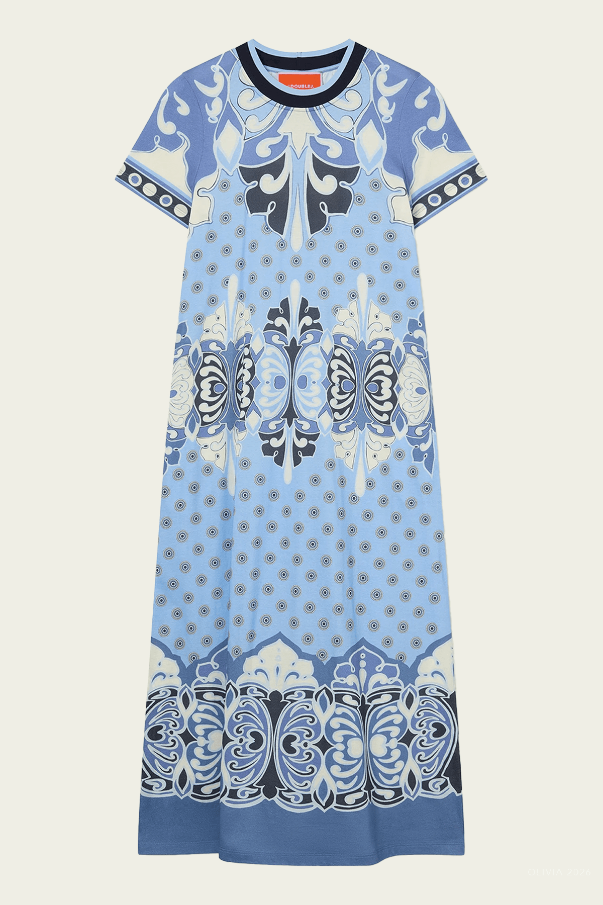 Sporty Swing Dress in Cocoon Placée Blue - shop-olivia.com