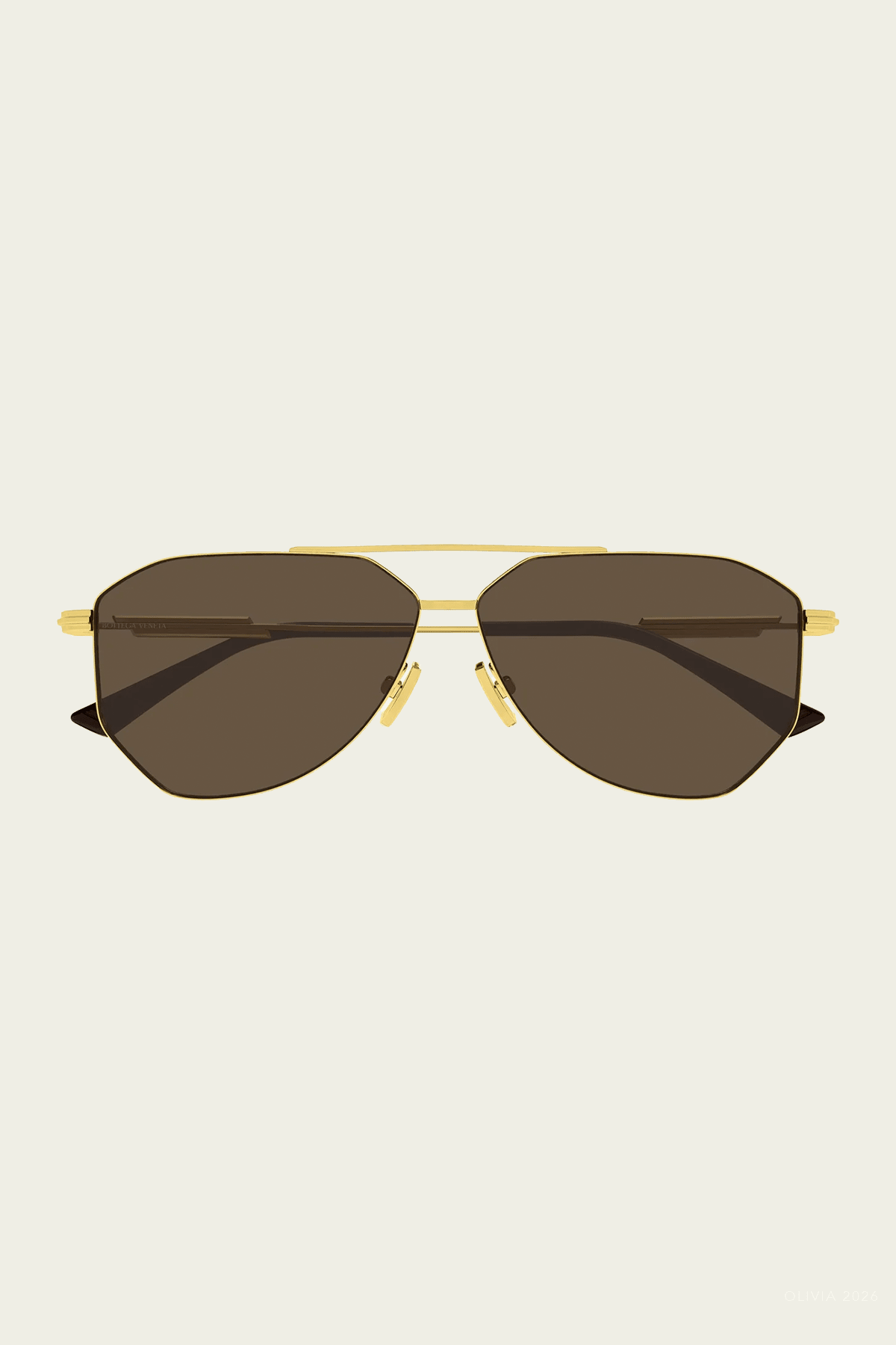 Square Aviator Sunglasses in Shiny Gold - shop-olivia.com