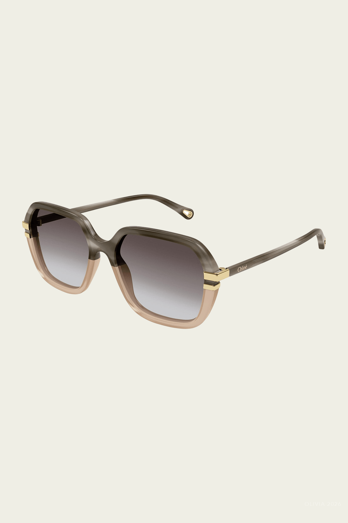 Square Gradient Two-Tone Sunglasses in Grey Brown - shop-olivia.com