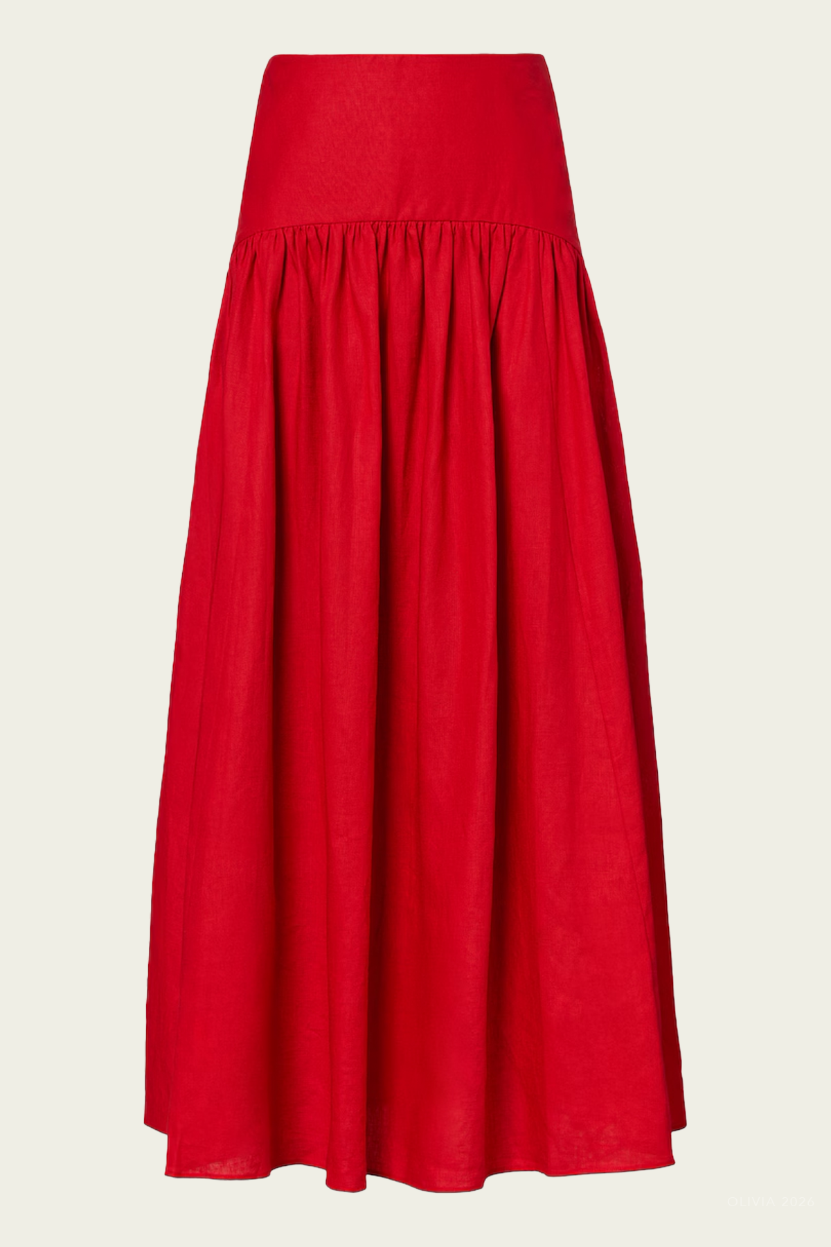 Procida Linen Skirt in Tomato
