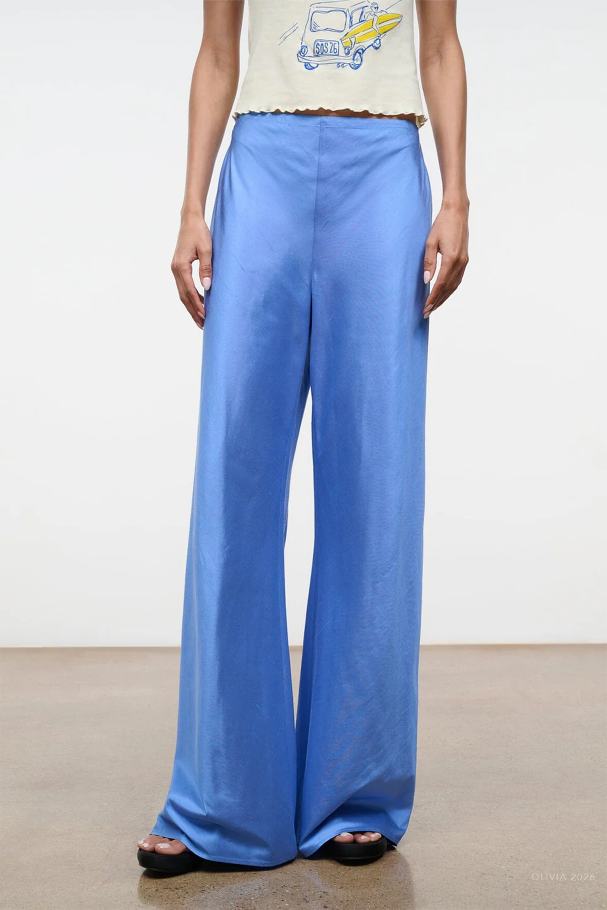 Stroll Silk Pant in Coast
