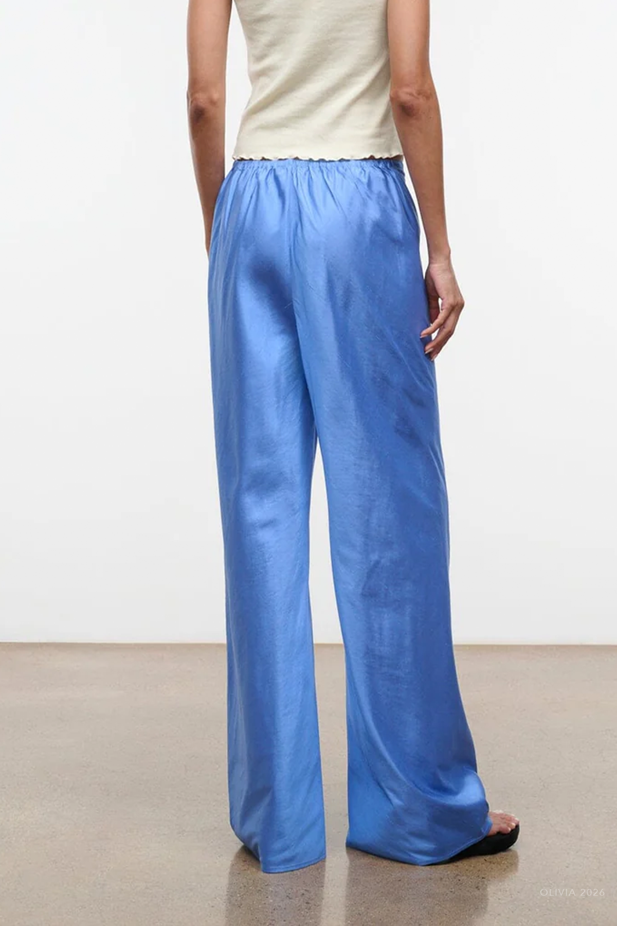 Stroll Silk Pant in Coast