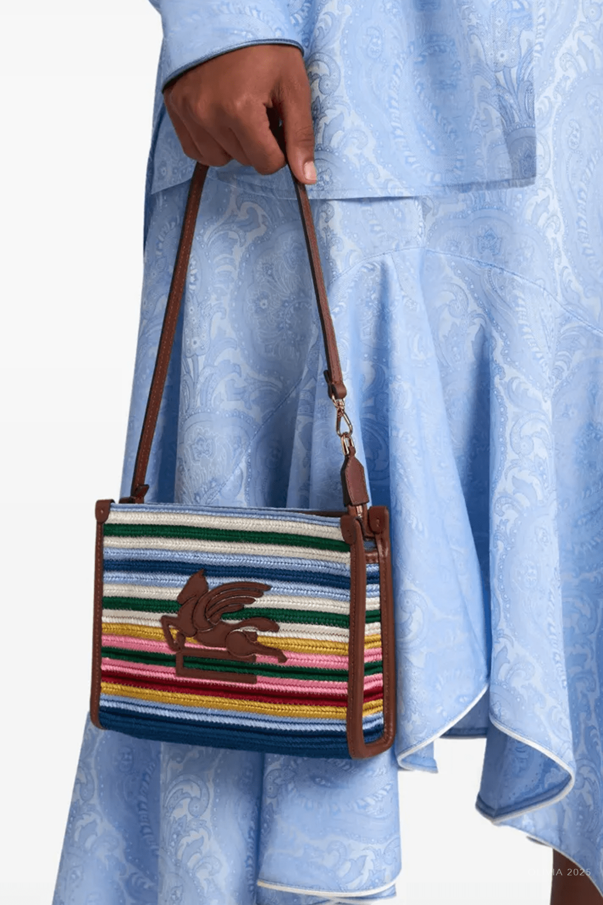 Striped Fabric Clutch Bag in Multicolor - shop - olivia.com