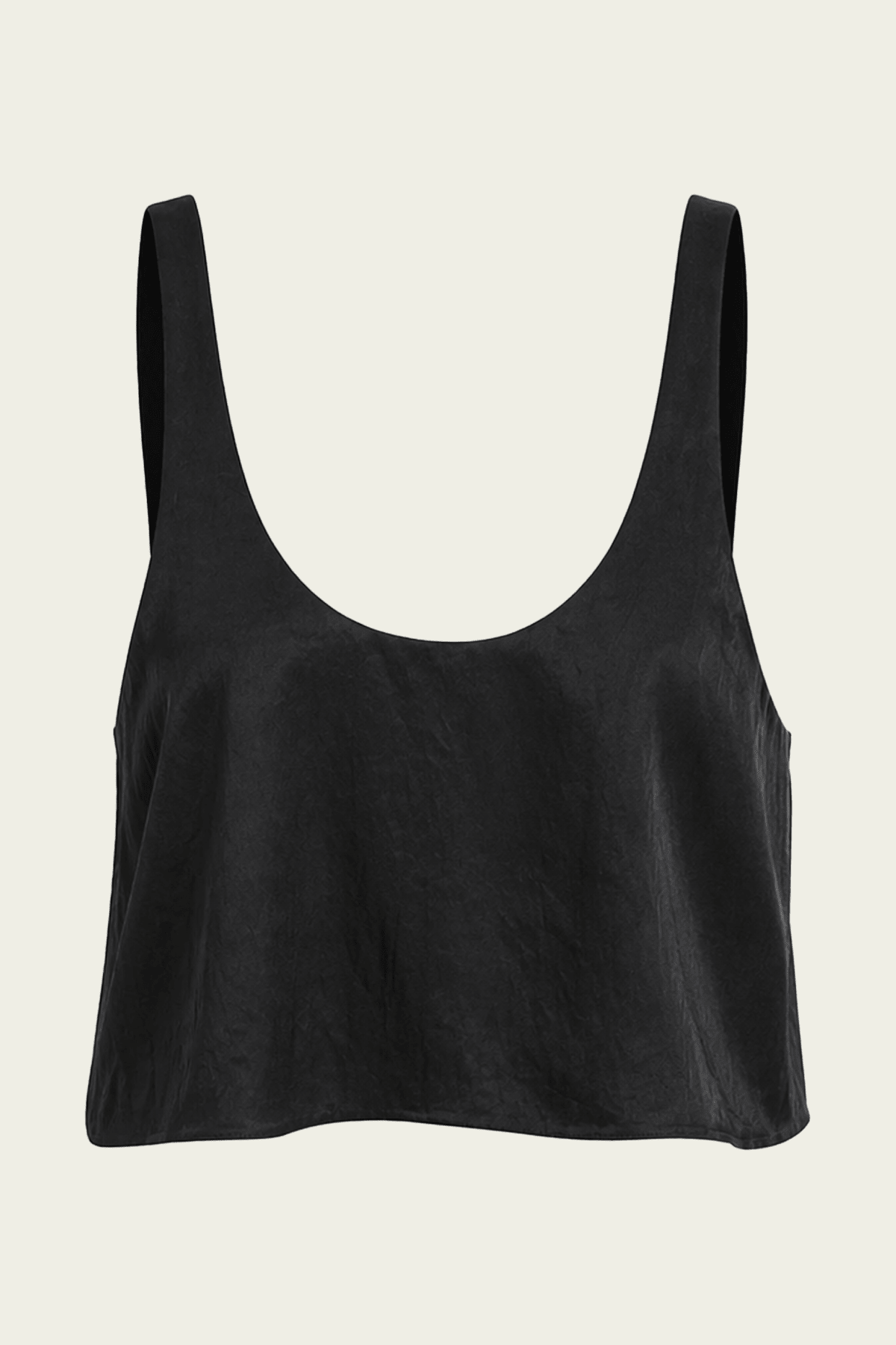 Summer Acetate Crinkle Cropped Tank in Black - shop - olivia.com
