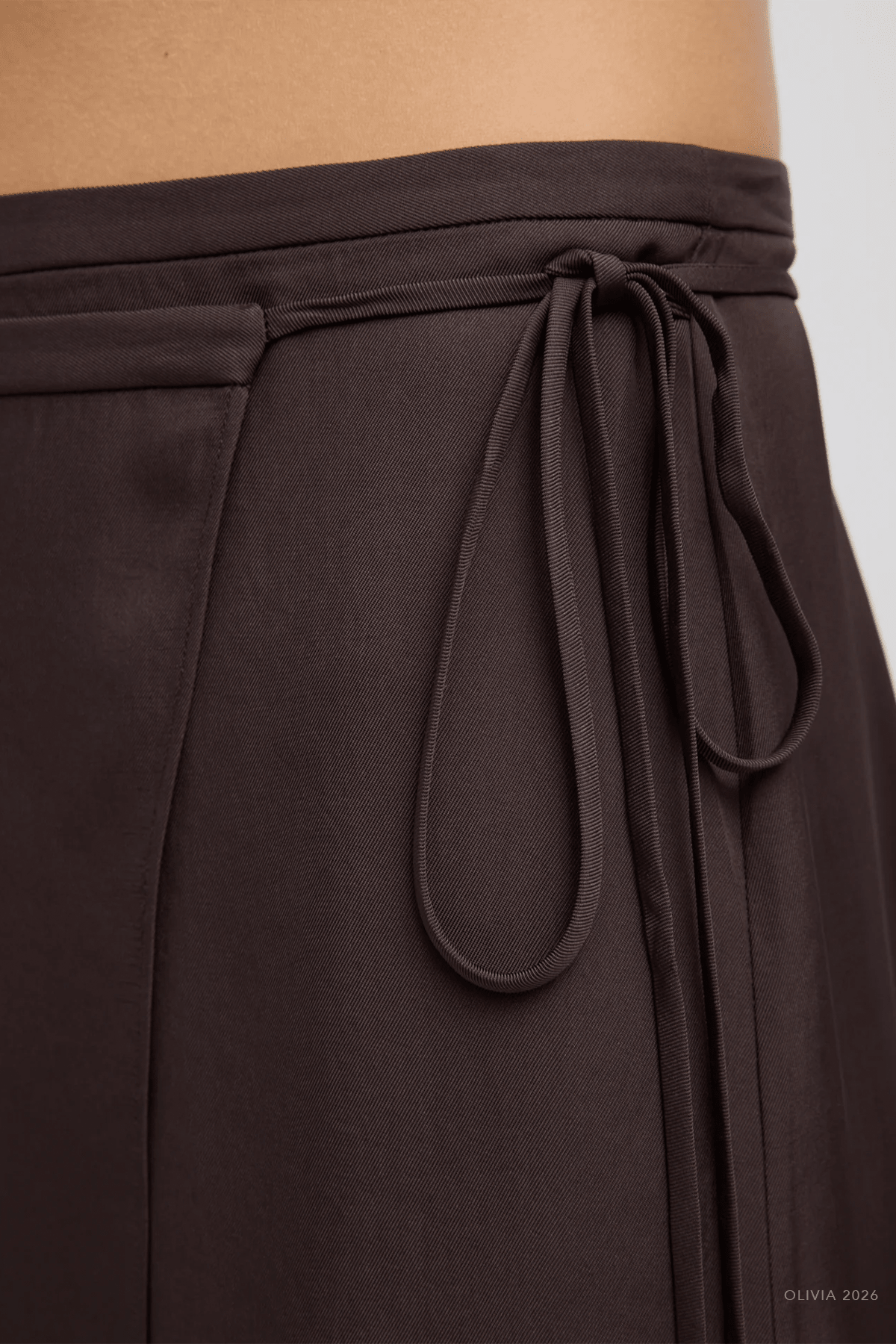 Summer Slip Wrap Skirt in Chocolate Brown - shop - olivia.com