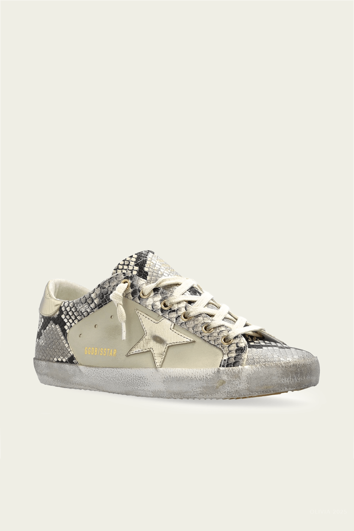 Super - Star Grey Python Leather Sneaker - shop - olivia.com