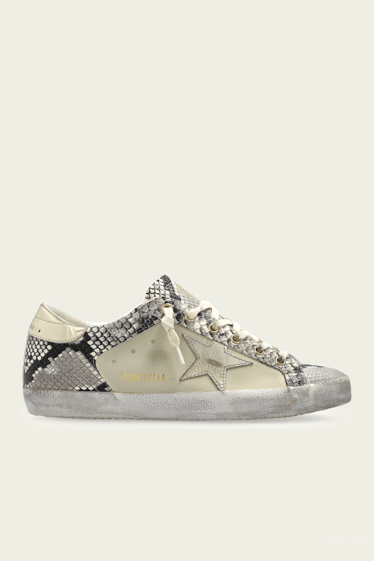 Super - Star Grey Python Leather Sneaker - shop - olivia.com
