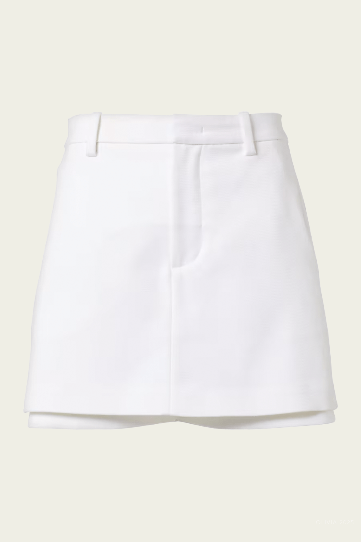 Tailored Italian Cotton Skort in Optic White - shop - olivia.com