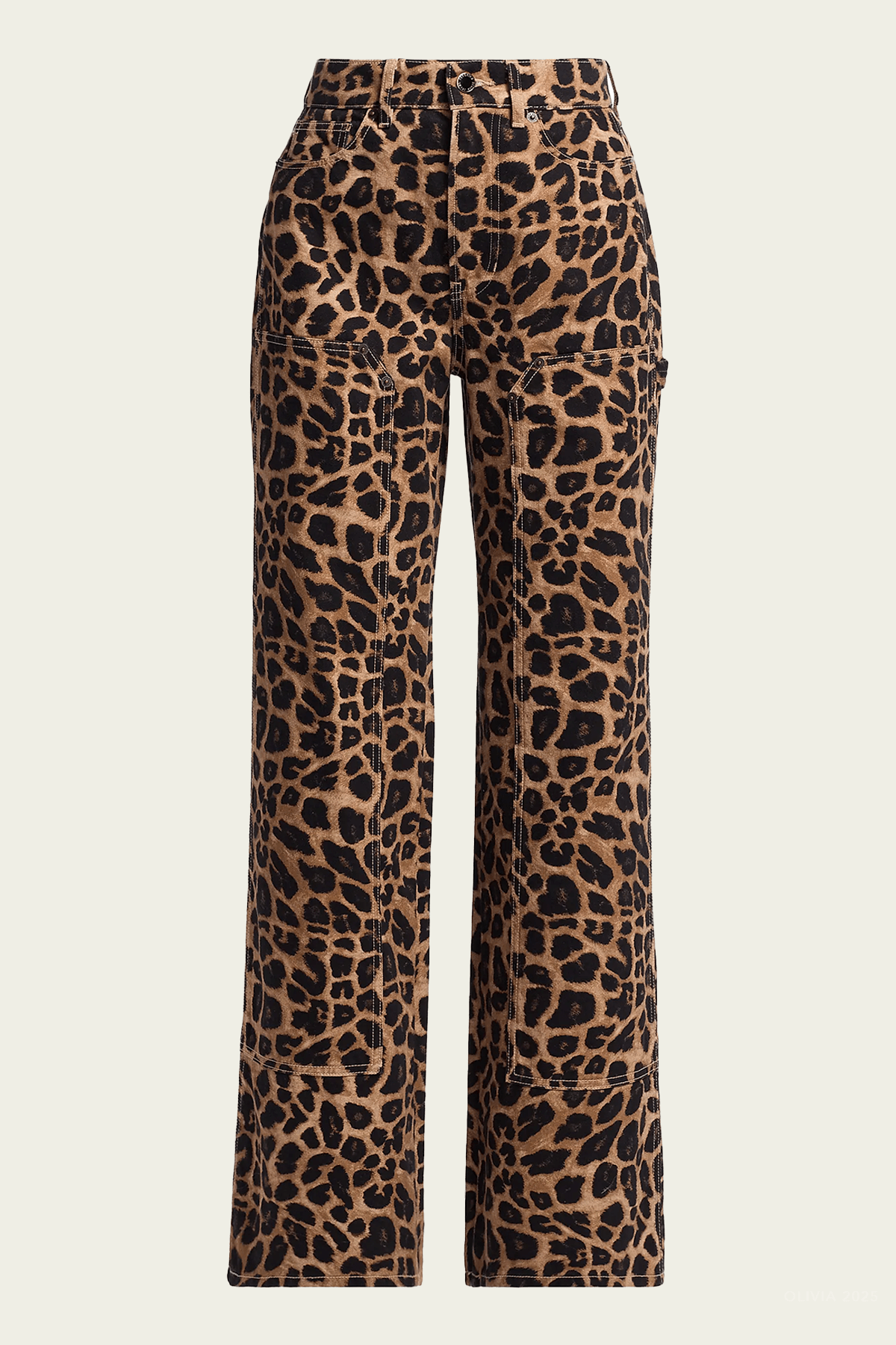 Taylor High - Rise Wide - Leg Jean in Washed Leopard - shop - olivia.com