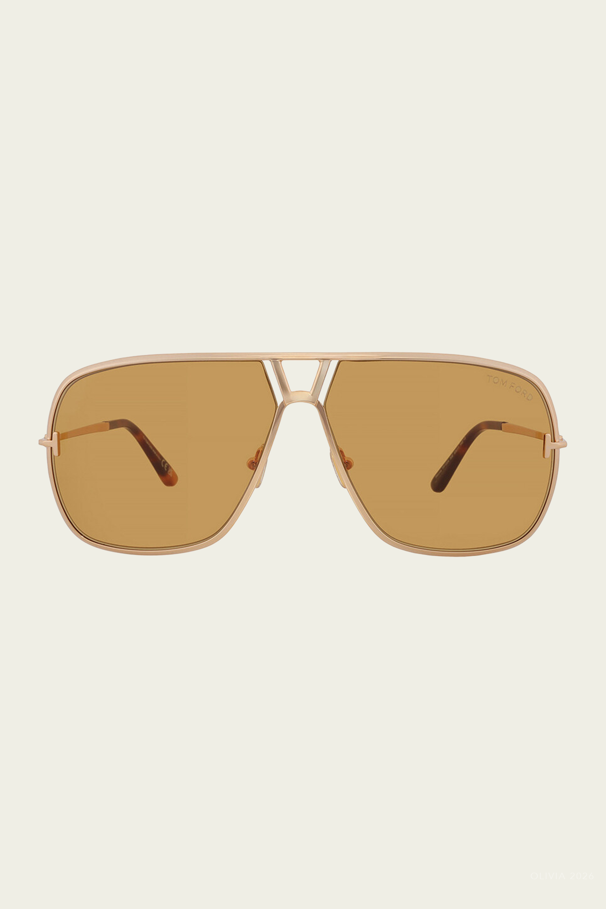Square Aviator Sunglasses in Gold Brown