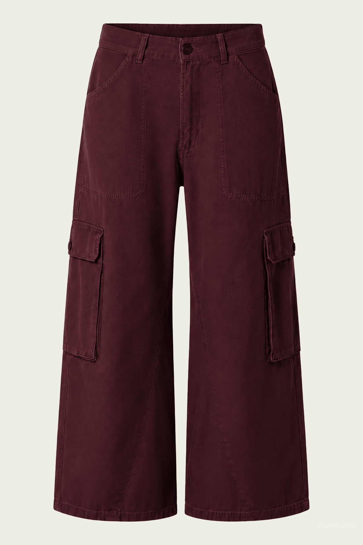 Thassos Twisted Seam Utility Pant in Mahogany - shop-olivia.com