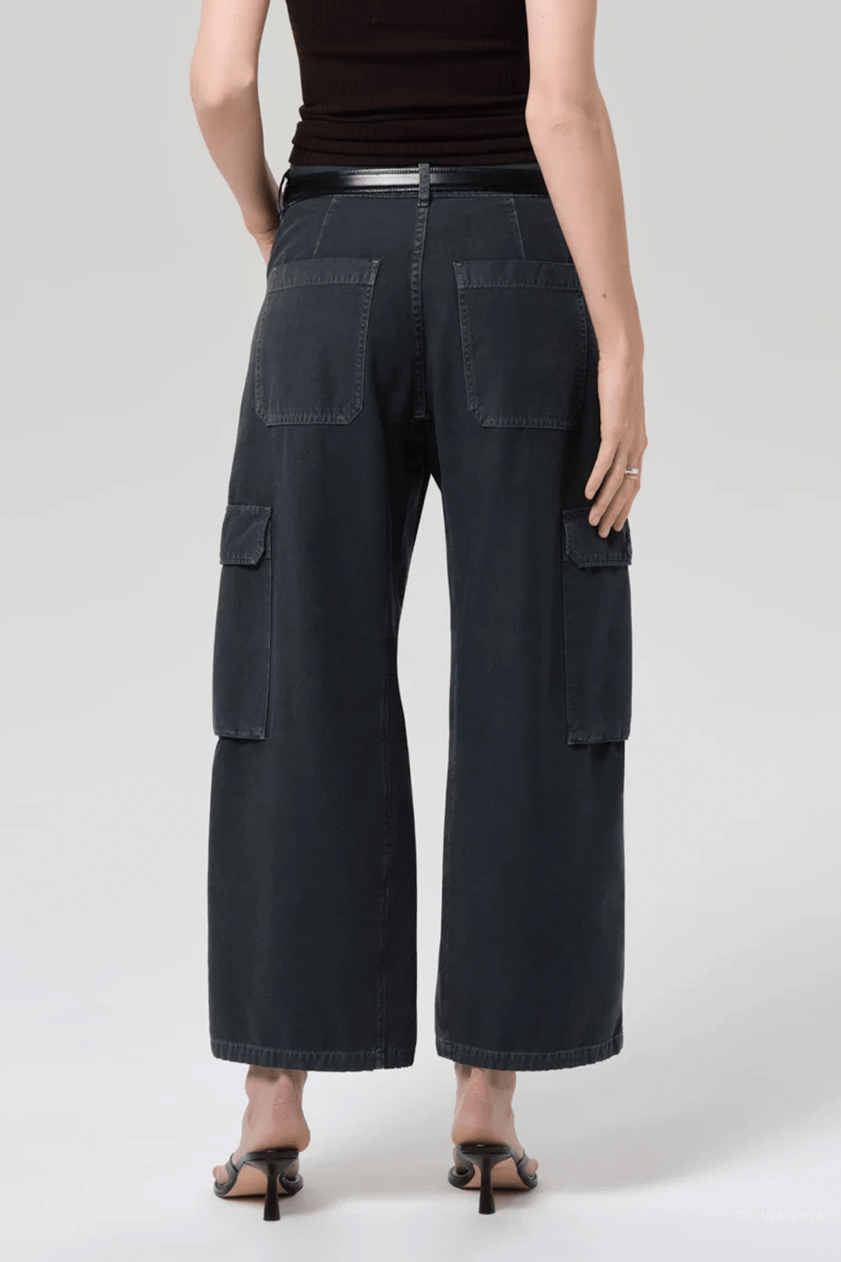 Thassos Twisted Seam Utility Pant in Washed Black - shop-olivia.com
