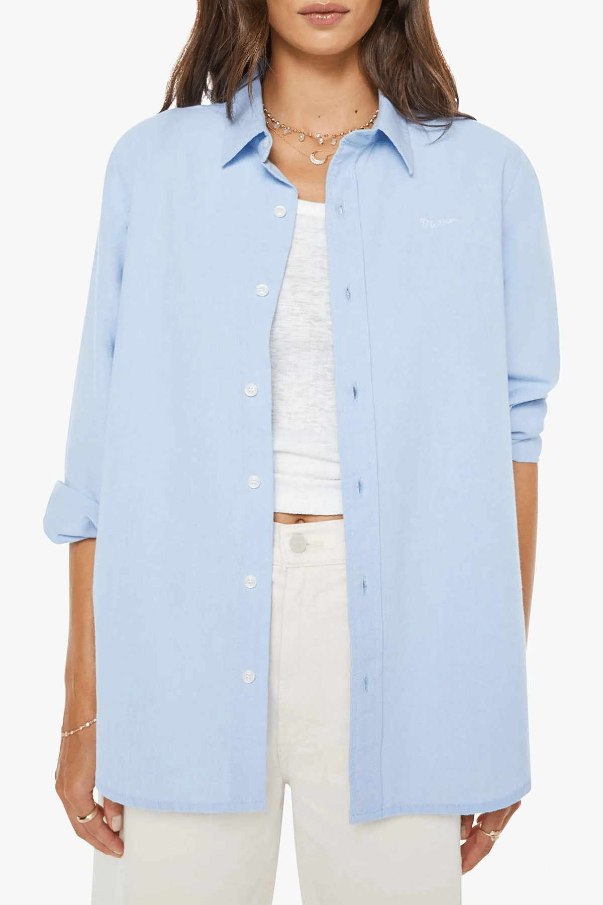 The Bestie Shirt in Light Blue - shop-olivia.com