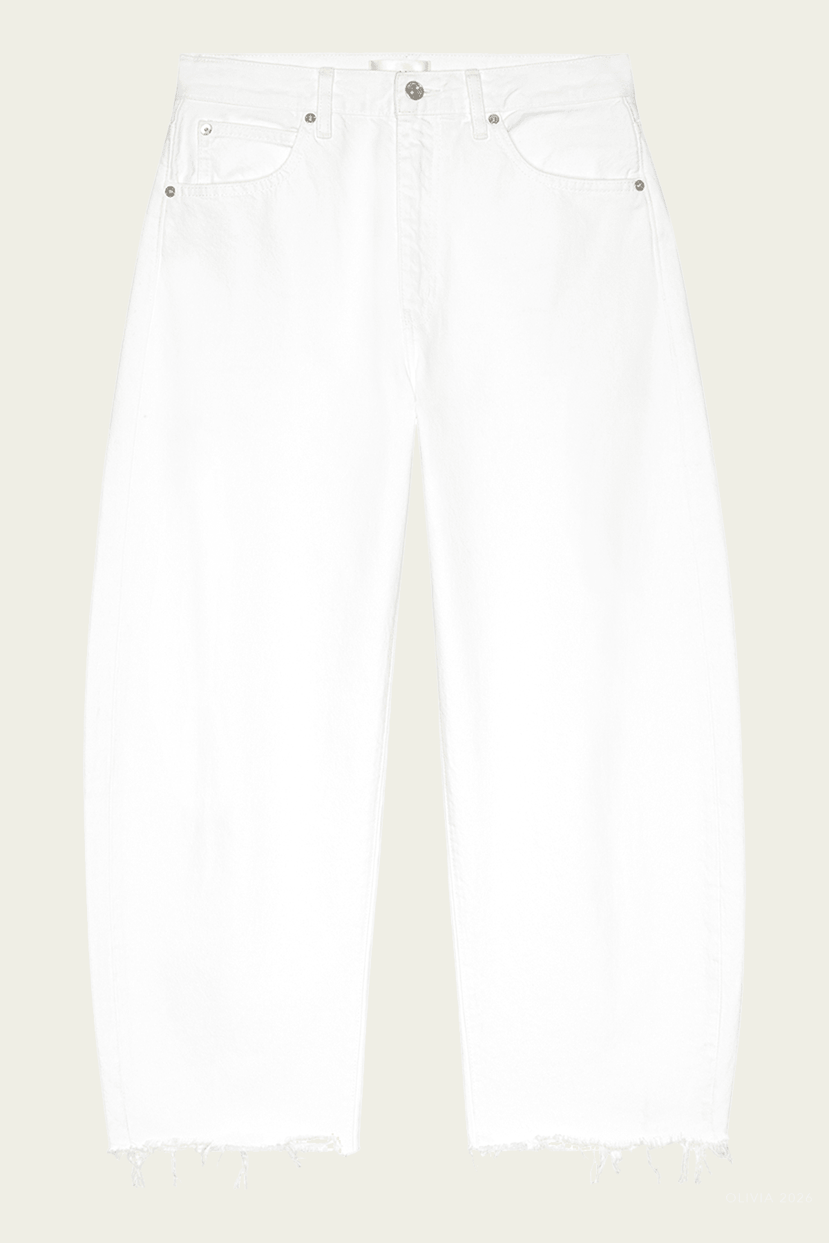 The Bubble Crop in White New Fray - shop - olivia.com