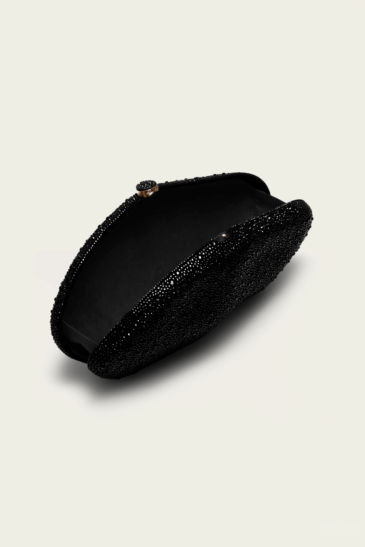 The Caldera Clutch in Black Rhinestone - shop-olivia.com