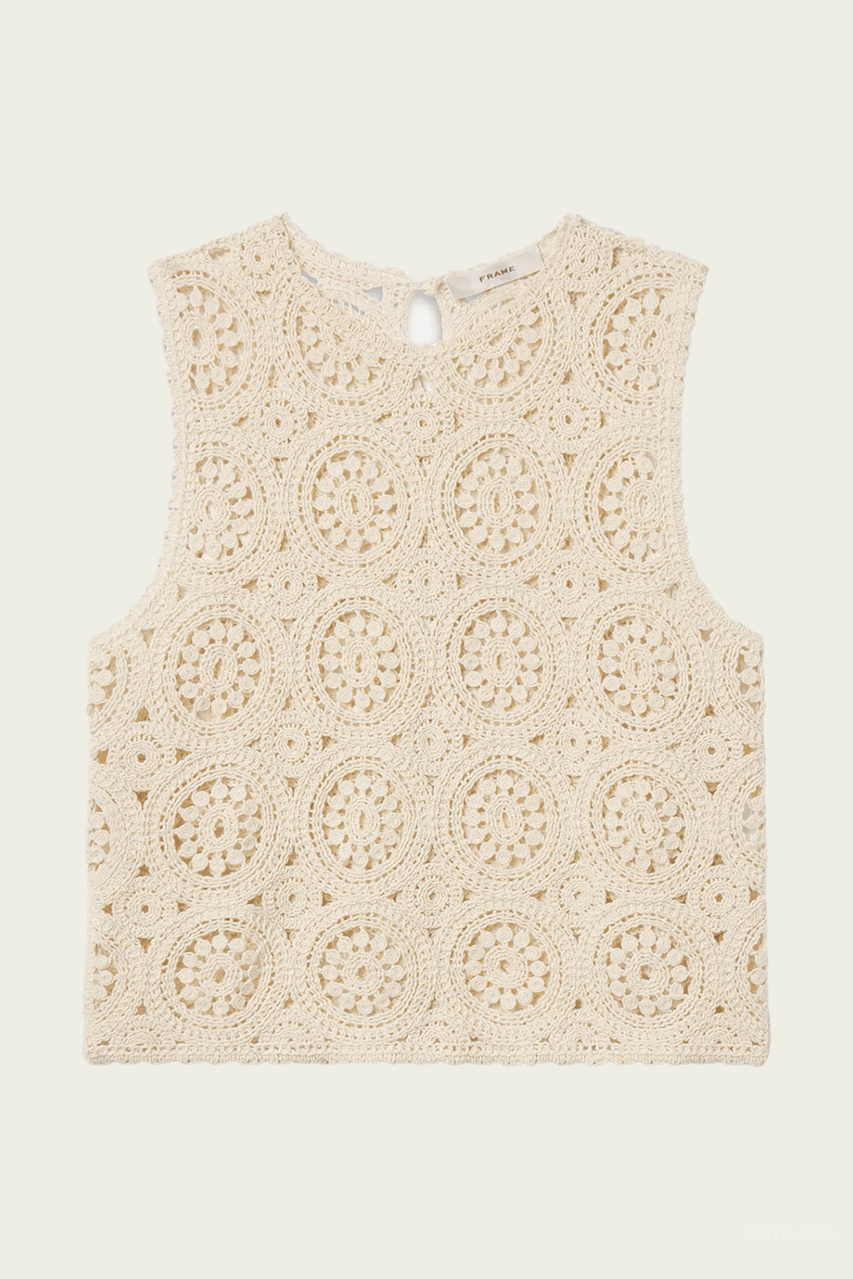 The Crochet Tank in Cream - shop - olivia.com