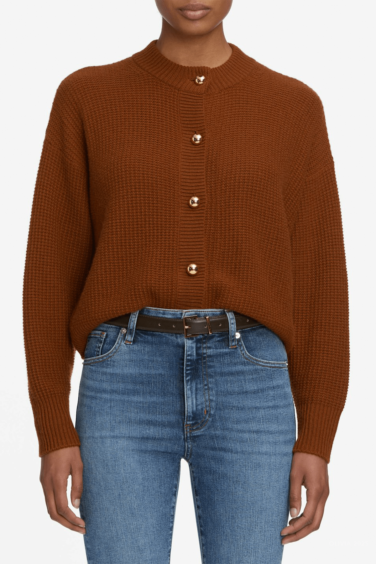 The Femme Cardi in Rust - shop - olivia.com