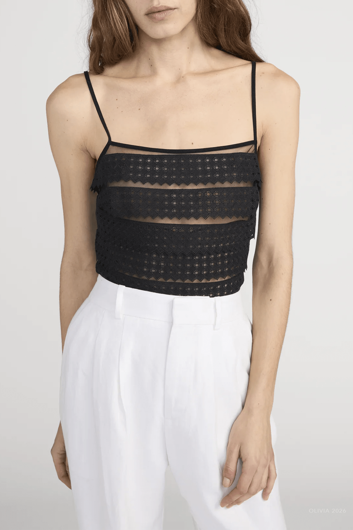 The Lattice Crochet Cami in Black - shop - olivia.com