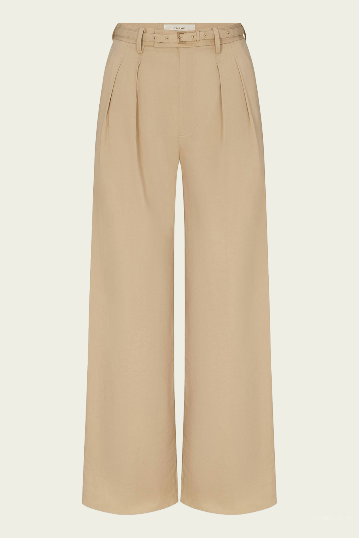 The Pleated Stilt Trouser in Light Khaki - shop - olivia.com