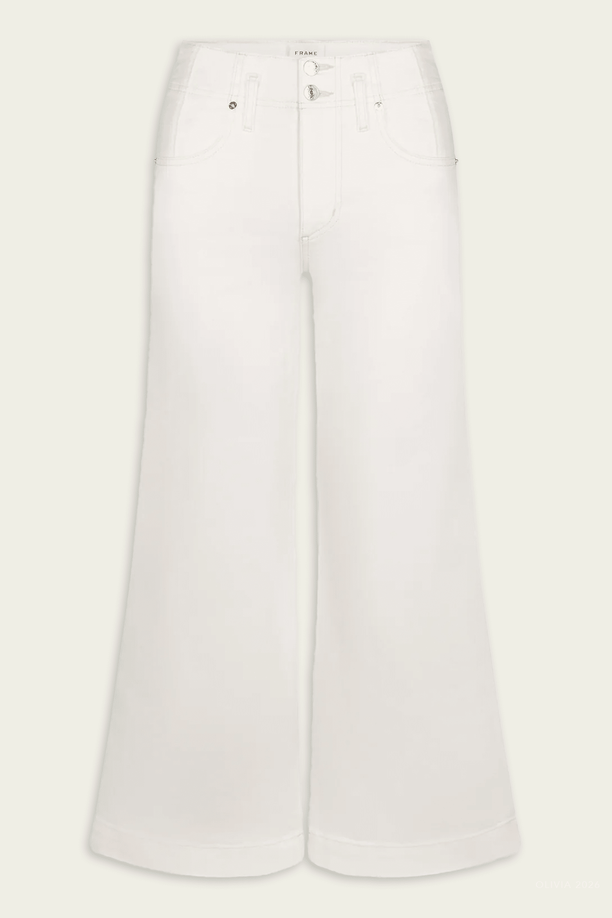 The Seamed Wide Trouser Crop in Au Natural Clean - shop - olivia.com