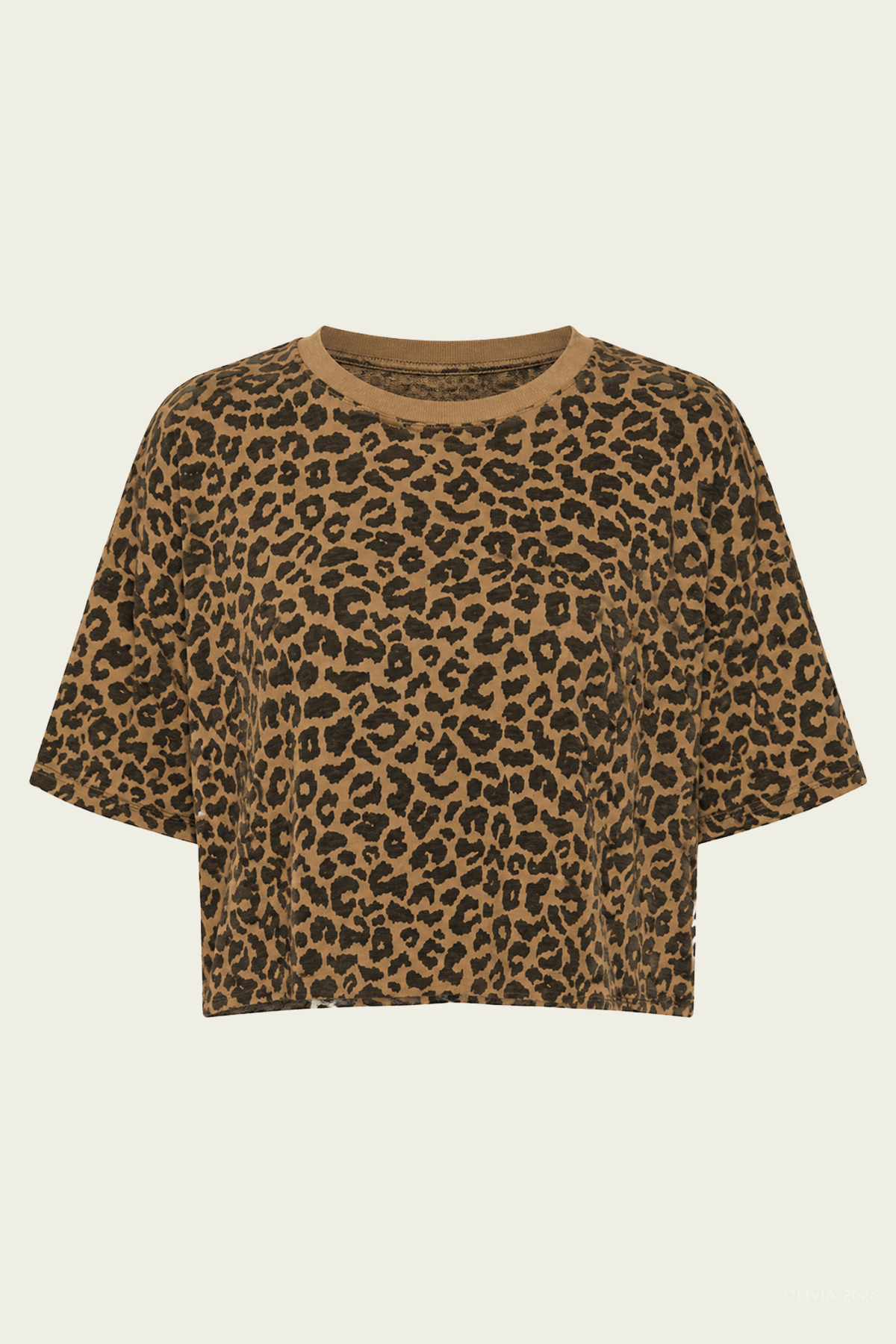 The Short-Sleeve Boxy Ringer in Leap Year - shop-olivia.com