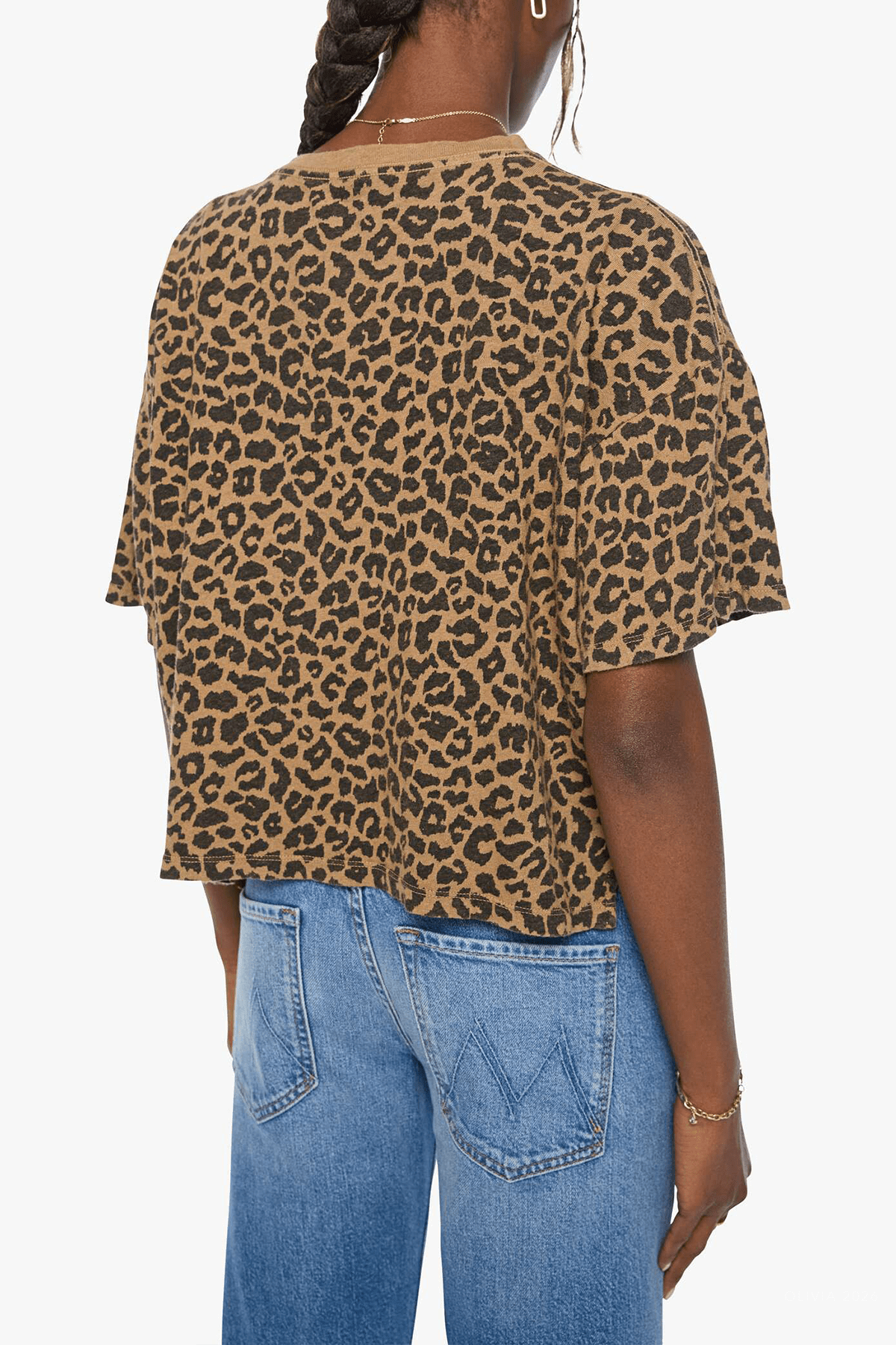 The Short-Sleeve Boxy Ringer in Leap Year - shop-olivia.com
