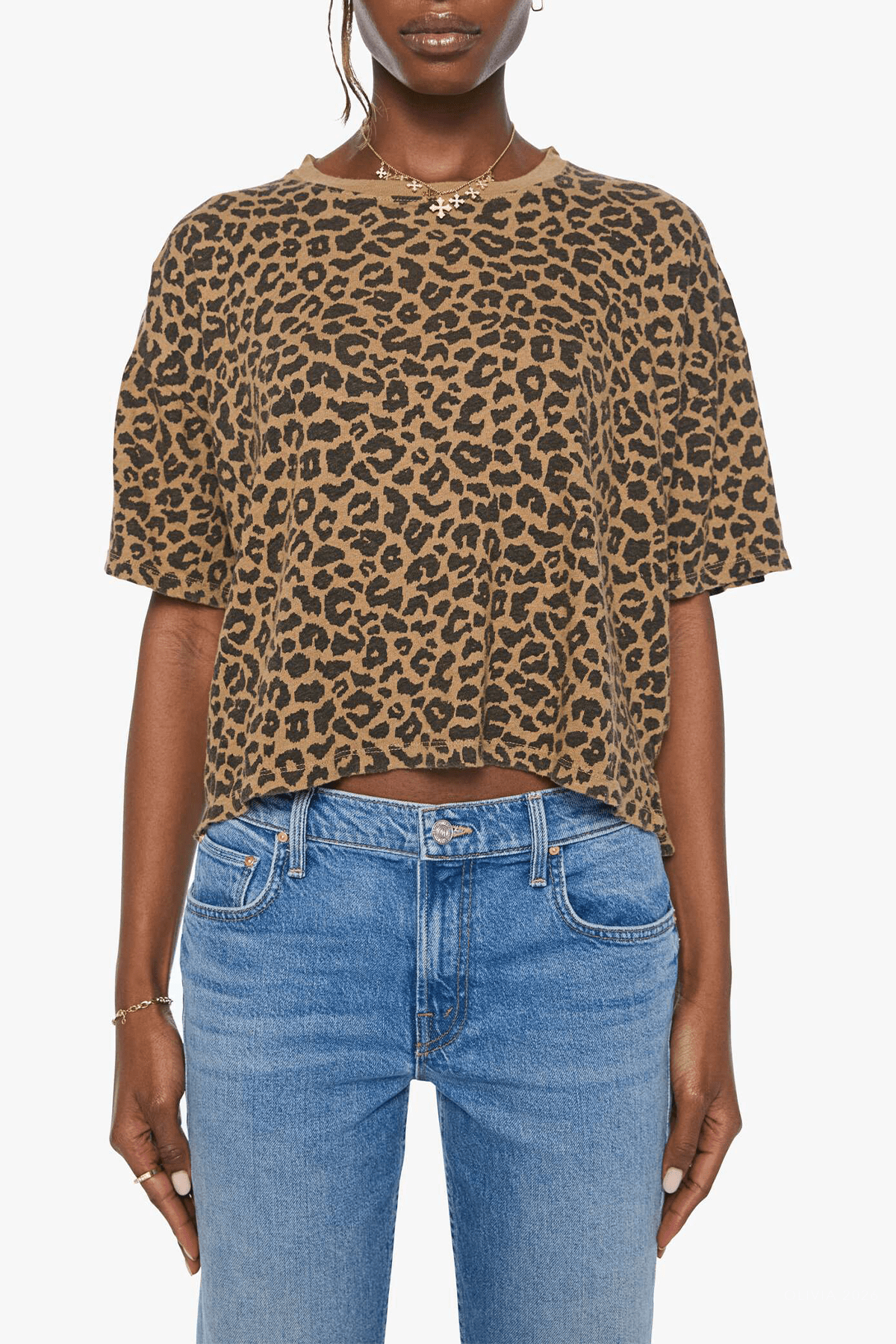 The Short-Sleeve Boxy Ringer in Leap Year - shop-olivia.com