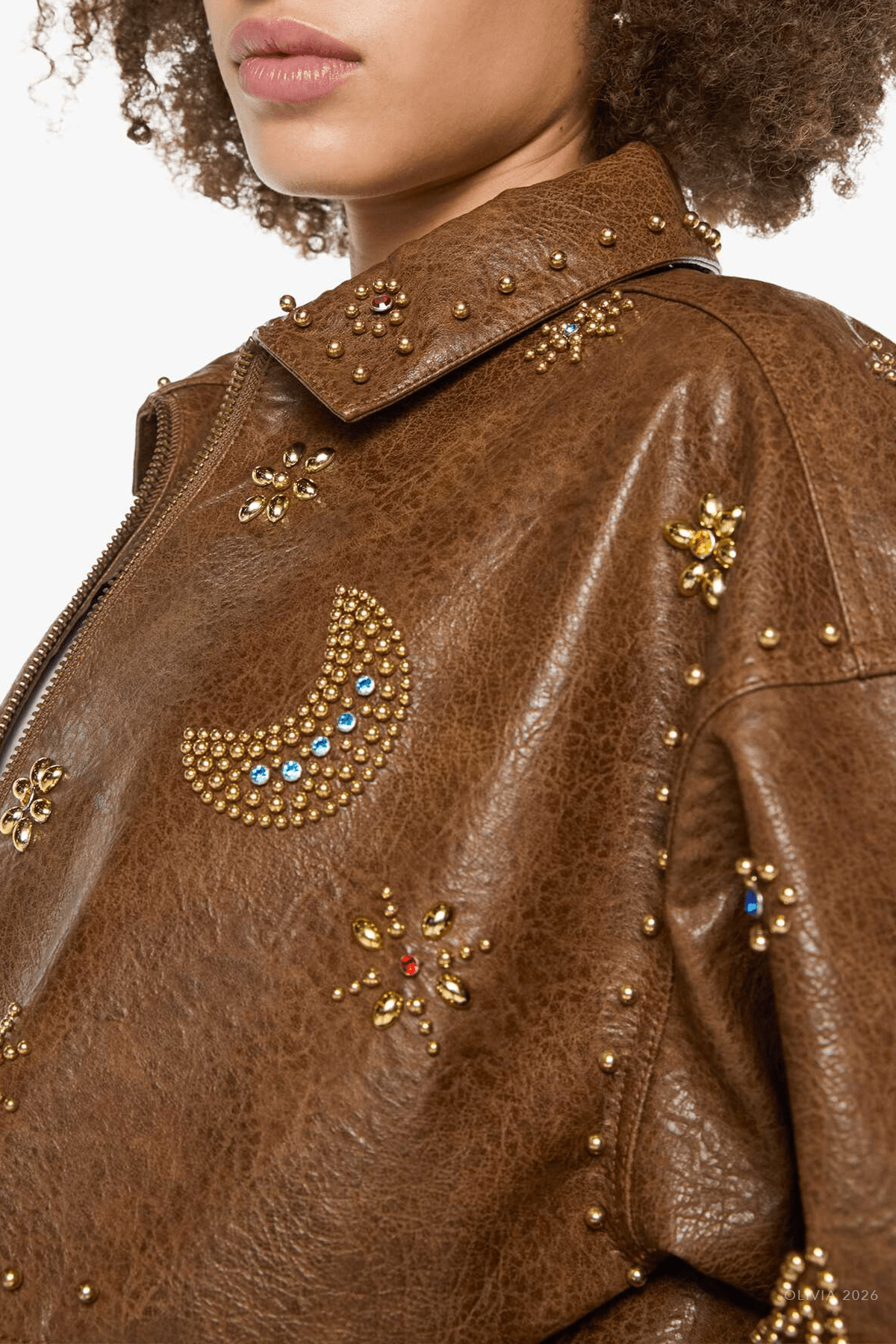 The Zip It Jacket in Brown and Cream - shop-olivia.com