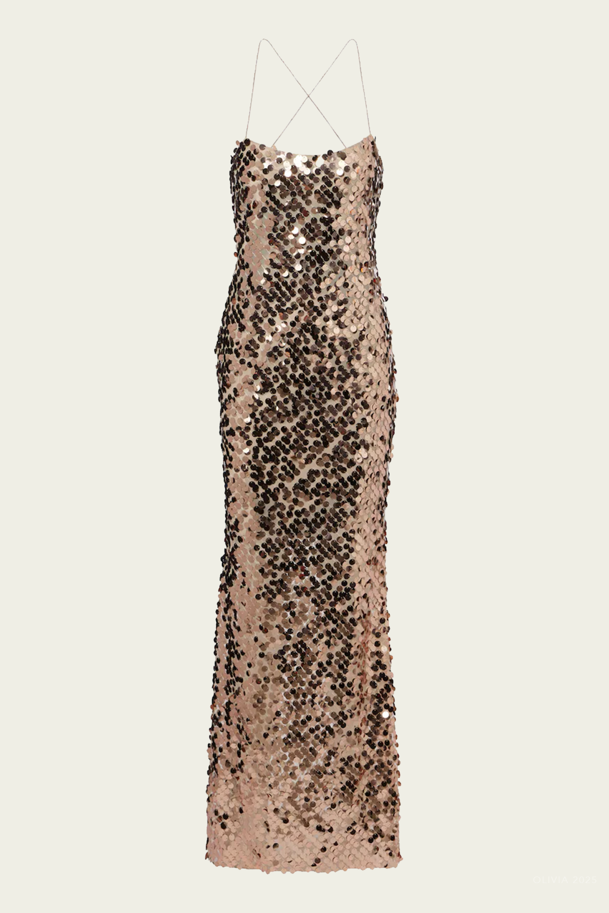 Piallette Cami Gown in Rose Gold Piallette Cami Gown in Rose Gold