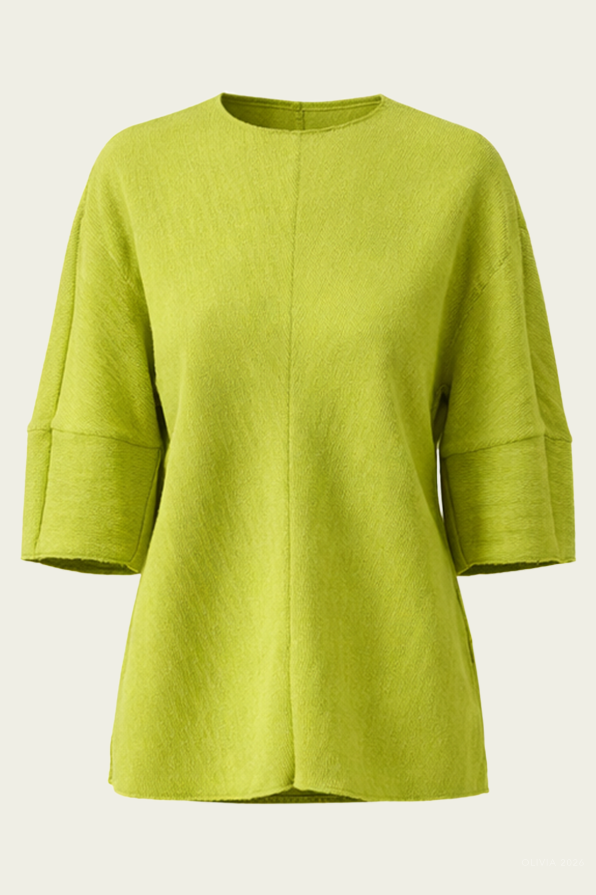 Viscose Plisse Hinged Short Sleeve Top in Pea Pod