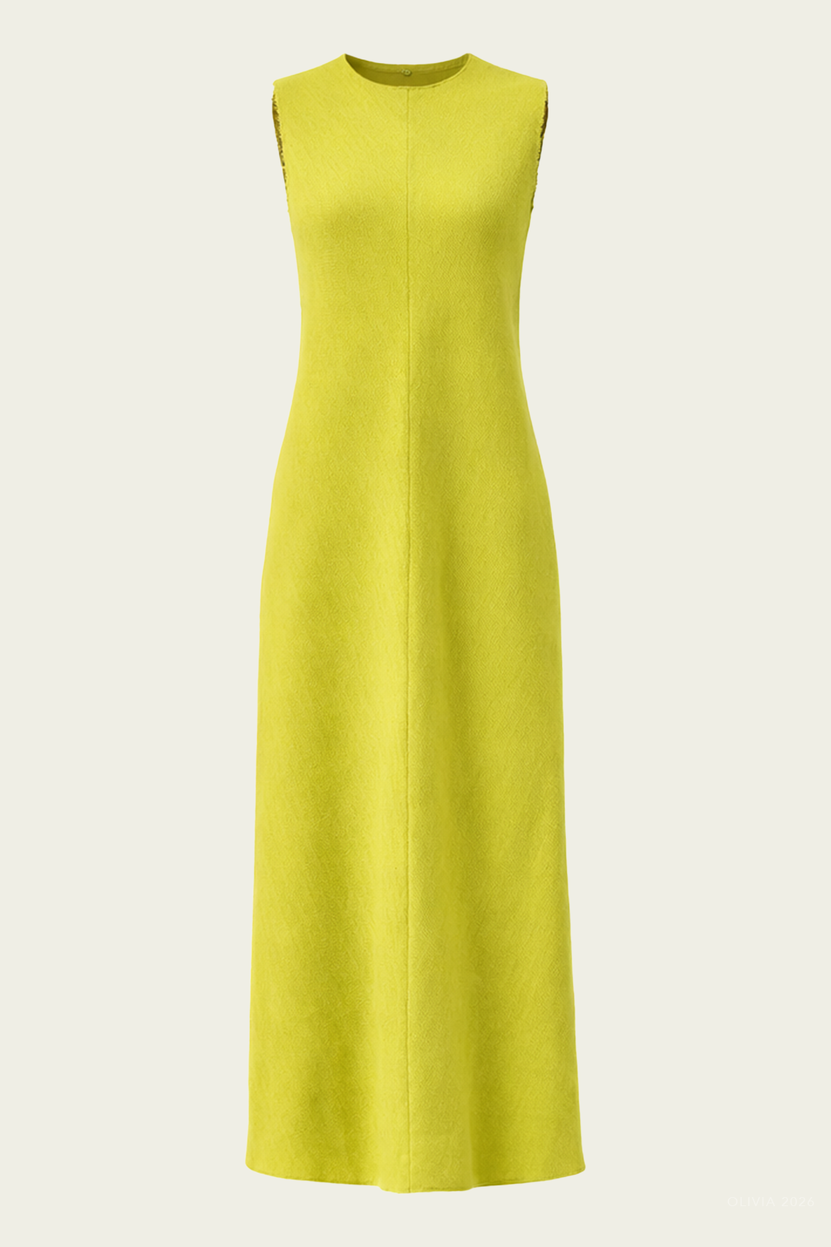 Viscose Plisse Sleeveless Bias Dress in Pea Pod
