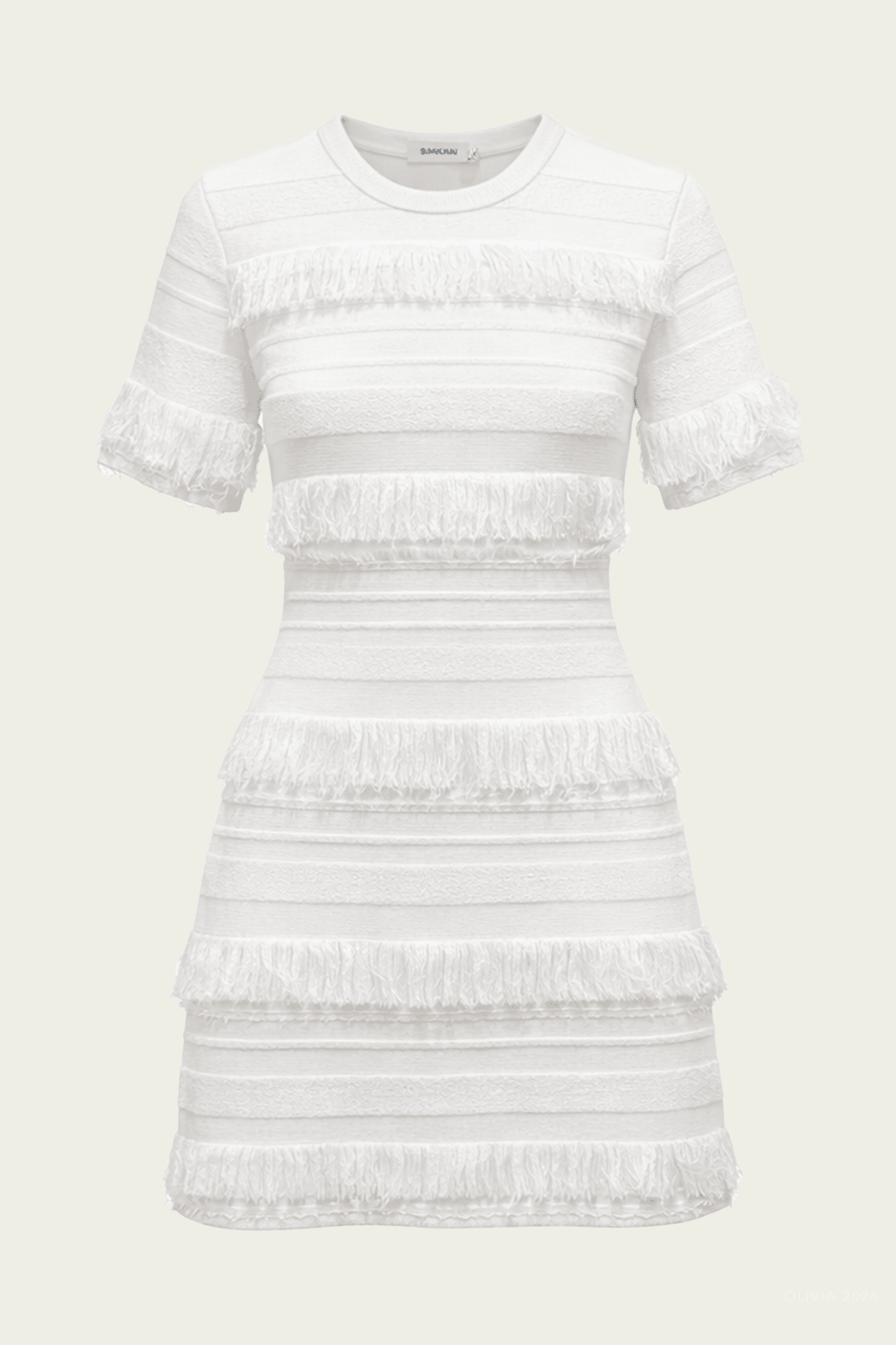Torrance Knit Mini Dress in Ivory Stripe - shop - olivia.com