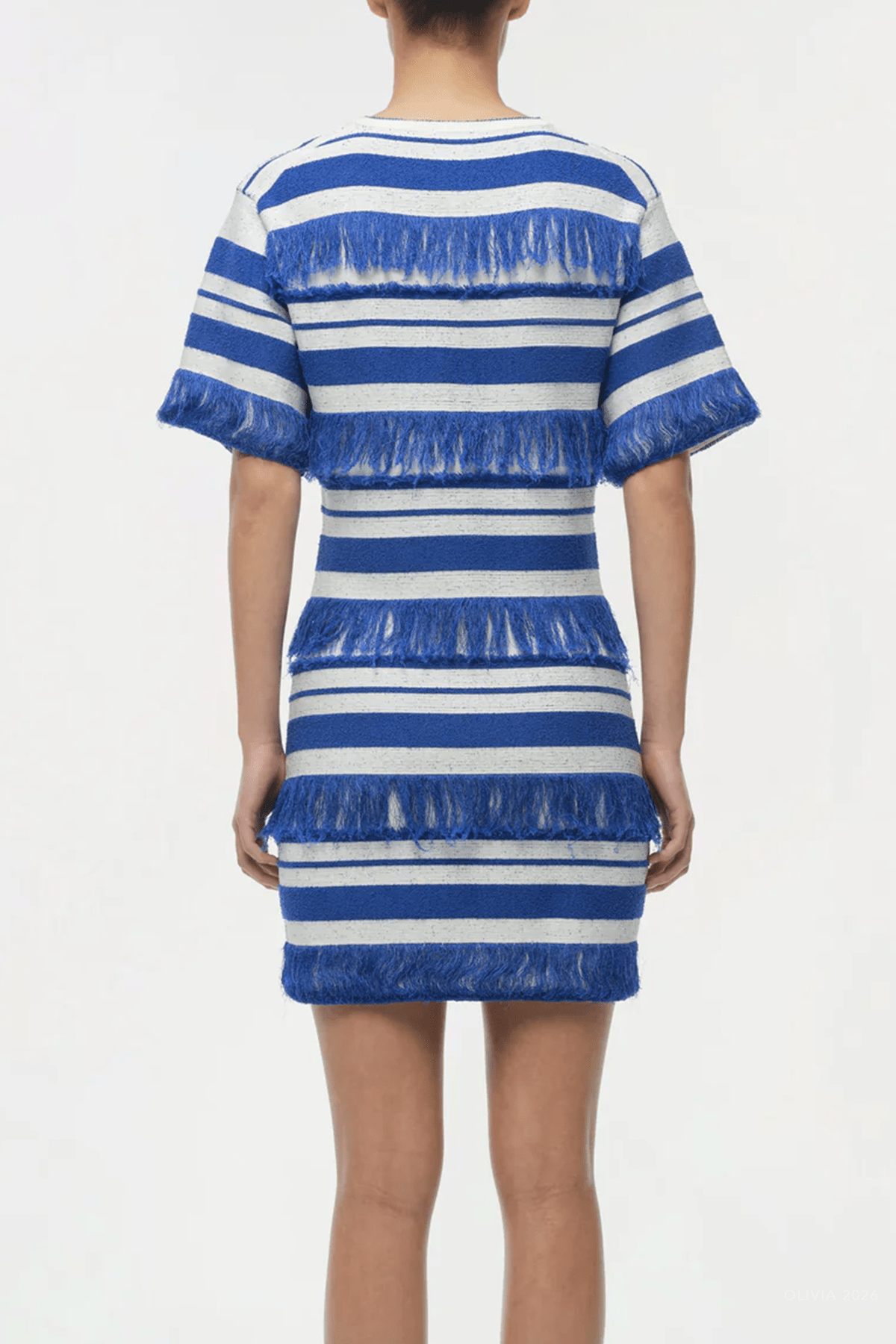 Torrance Knit Mini Dress in Royal Blue Stripe - shop - olivia.com