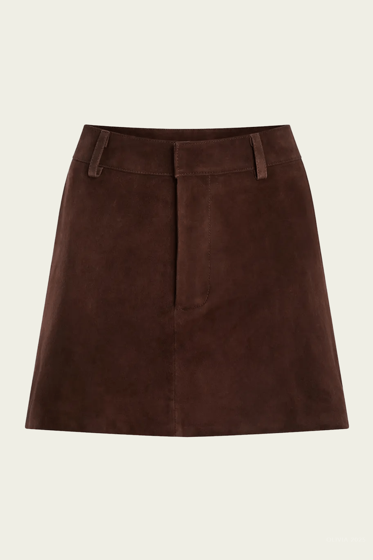 Torrance Suede Mini Skirt in Tobacco - shop - olivia.com