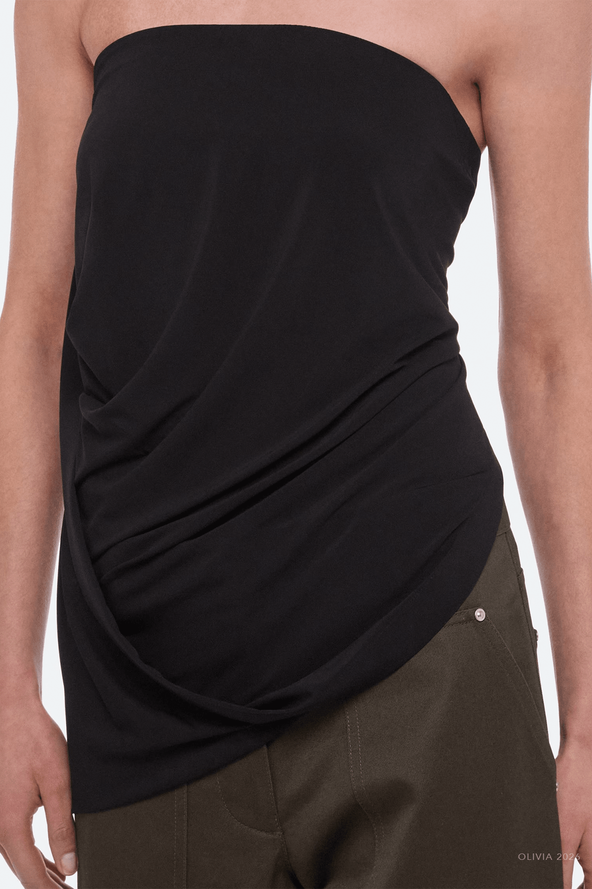 Twisted Tube Top in Black - shop-olivia.com