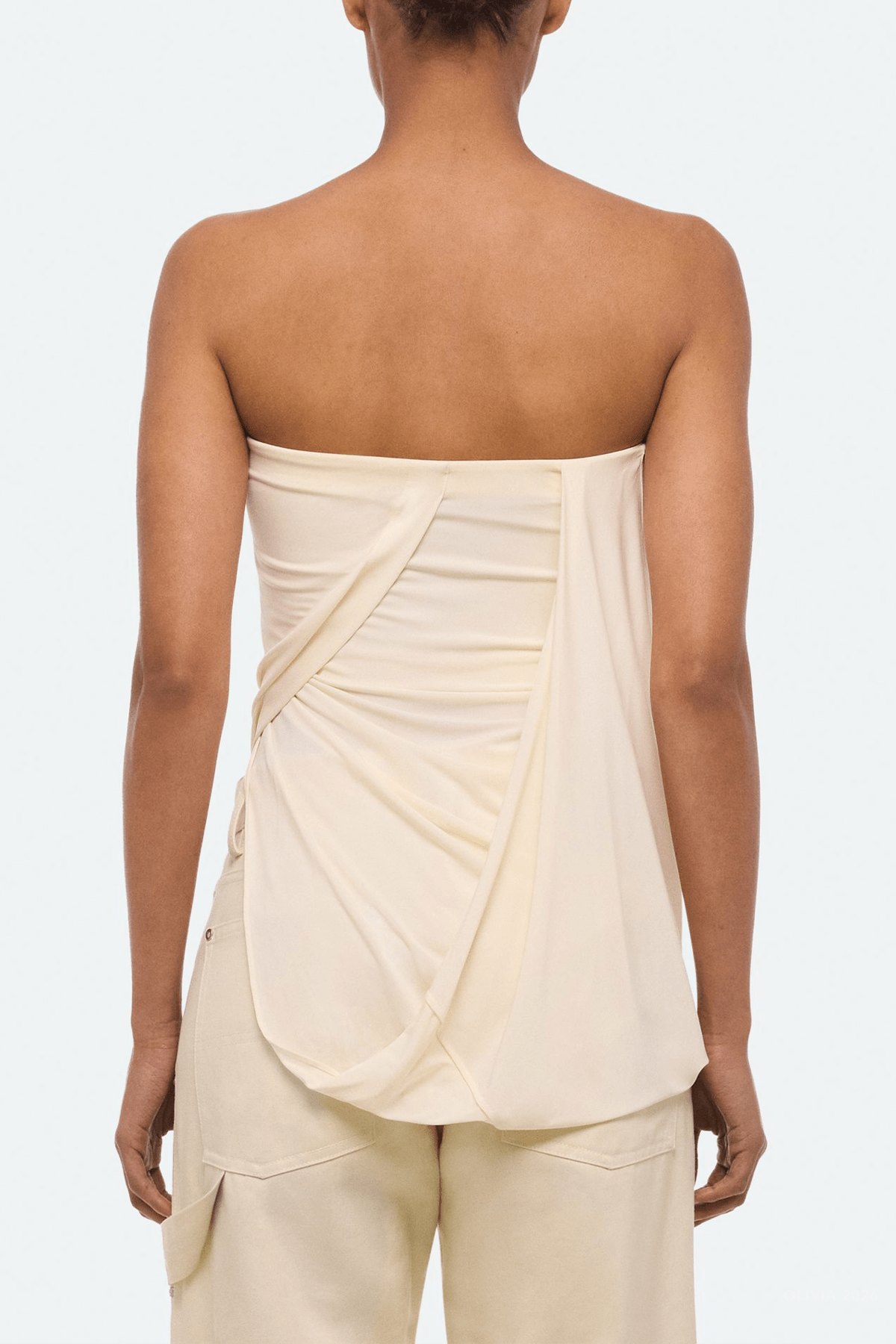 Twisted Tube Top in Winter White - shop-olivia.com