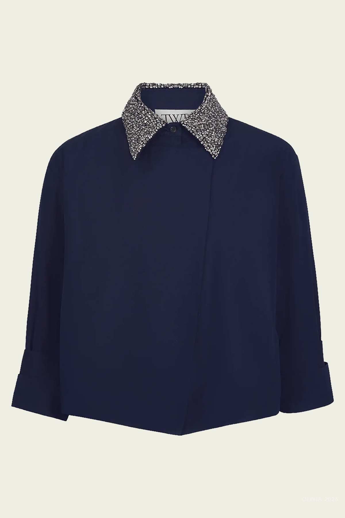 New Chapter Shirt with Crystal Collar in Midnight